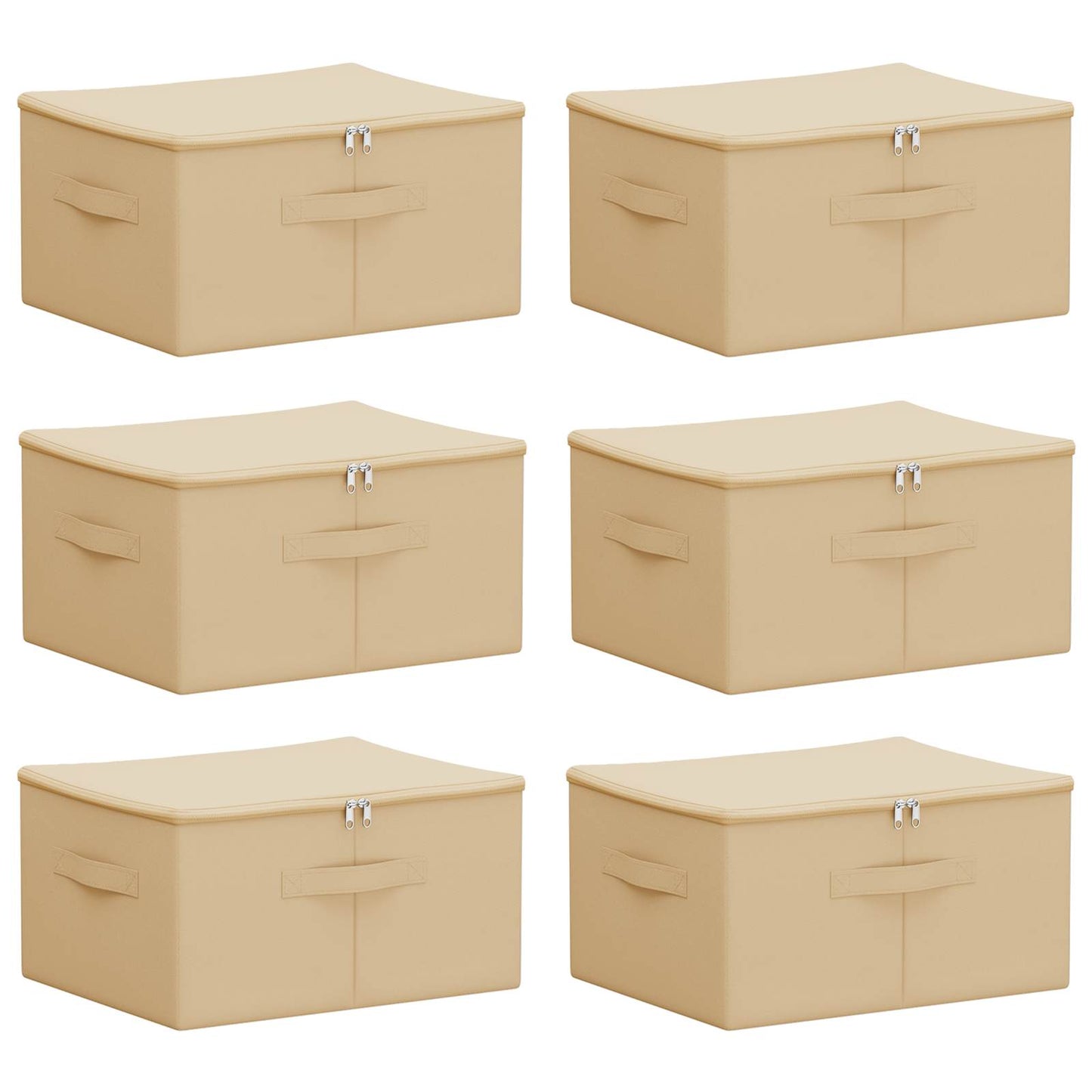 Storage Box 6 pcs Cream 50 x 30 x 25 cm Non-woven fabric