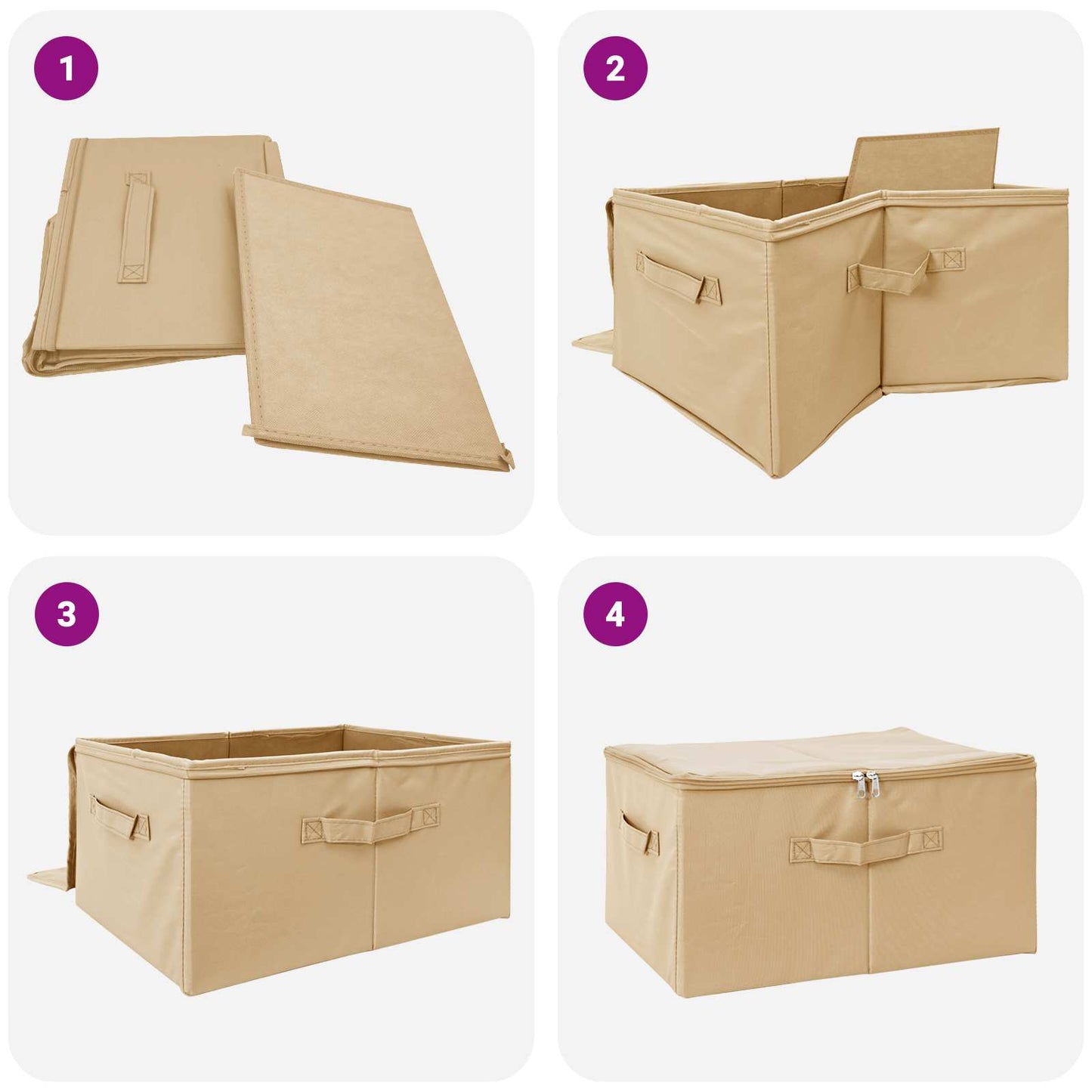 Storage Box Cream 55 x 35 x 32 cm Non-woven fabric
