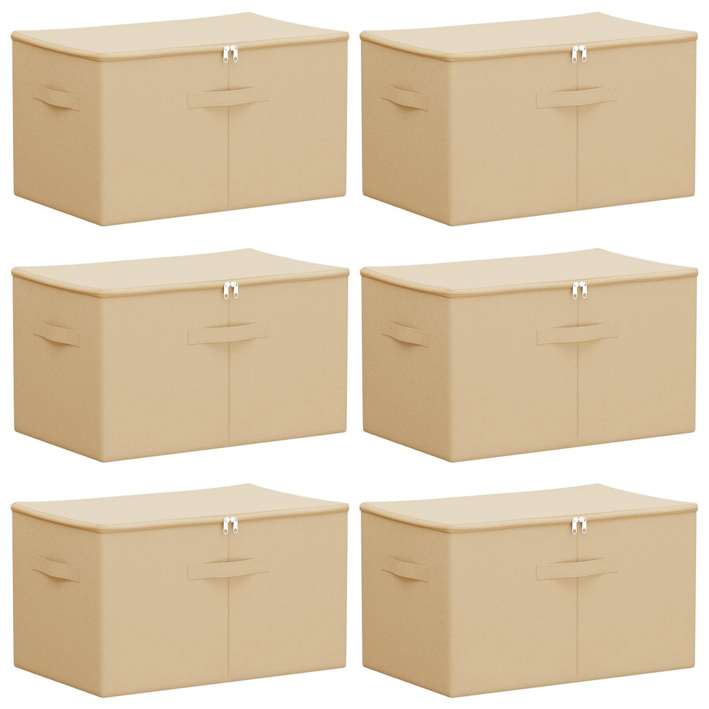 Storage Box 6 pcs Cream 55 x 35 x 32 cm Non-woven fabric