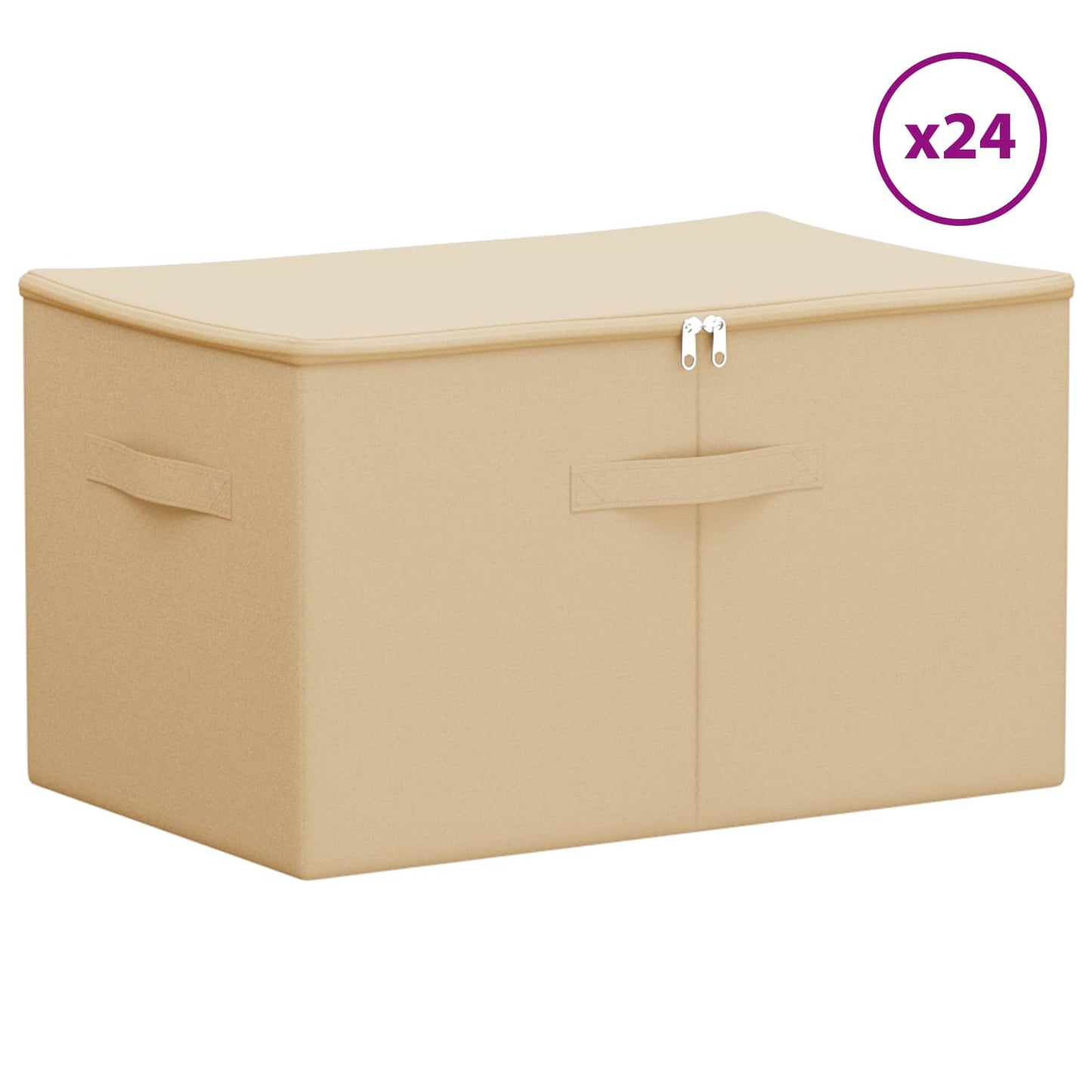 Storage Box 24 pcs Cream 55 x 35 x 32 cm Non-woven fabric