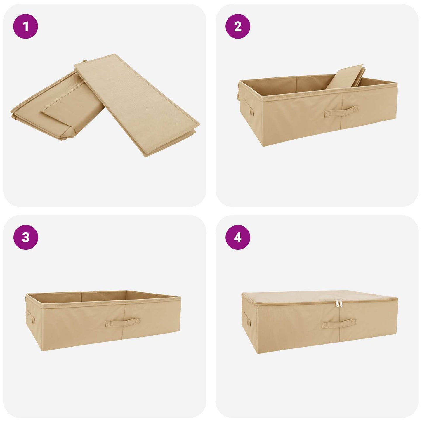 Storage Box 6 pcs Cream 70 x 40 x 18 cm Non-woven fabric