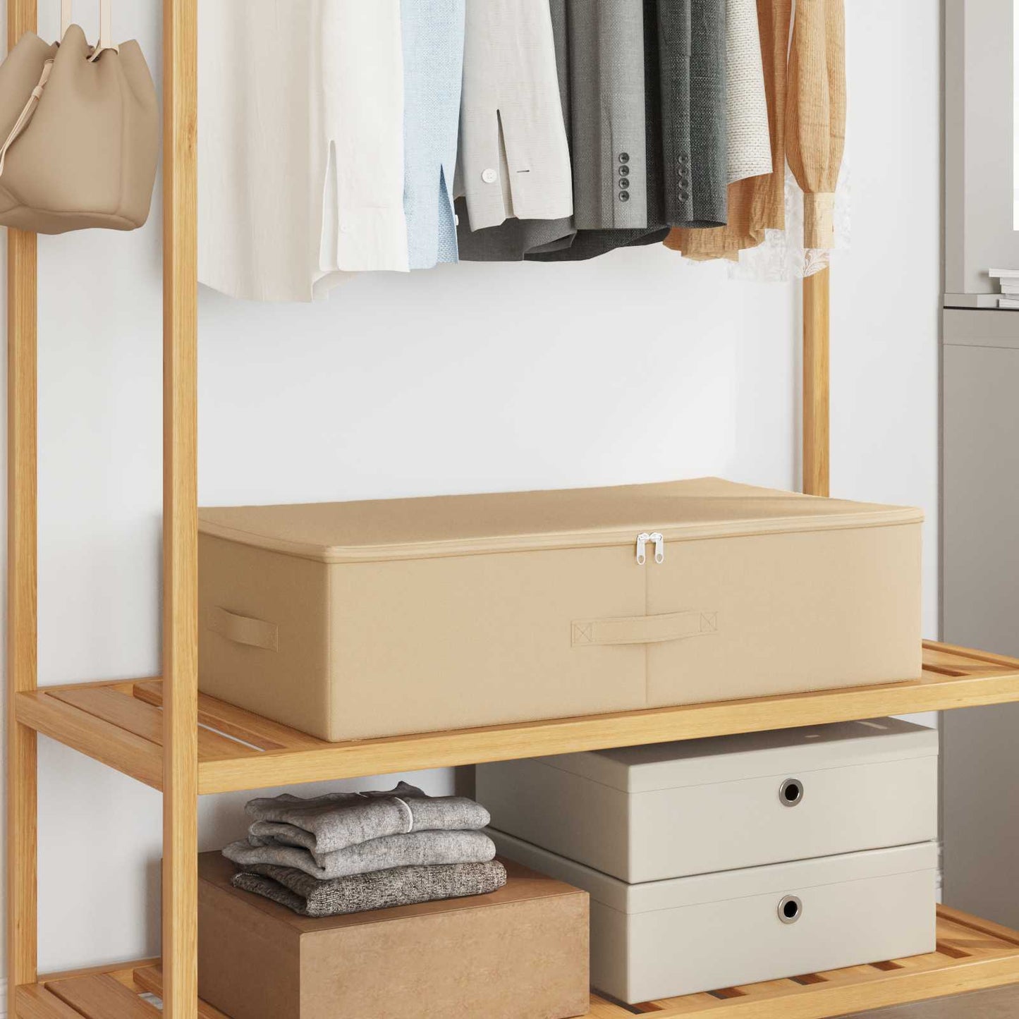 Storage Box 24 pcs Cream 70 x 40 x 18 cm Non-woven fabric