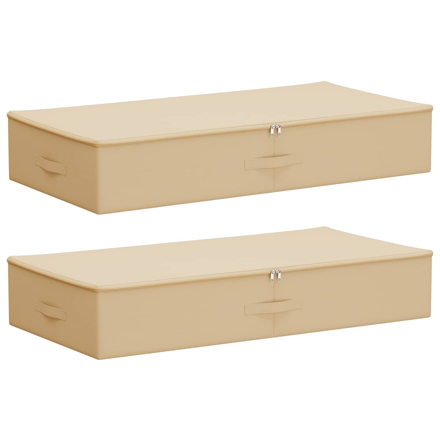 Storage Box 2 pcs Cream 90 x 48 x 15 cm Non-woven fabric