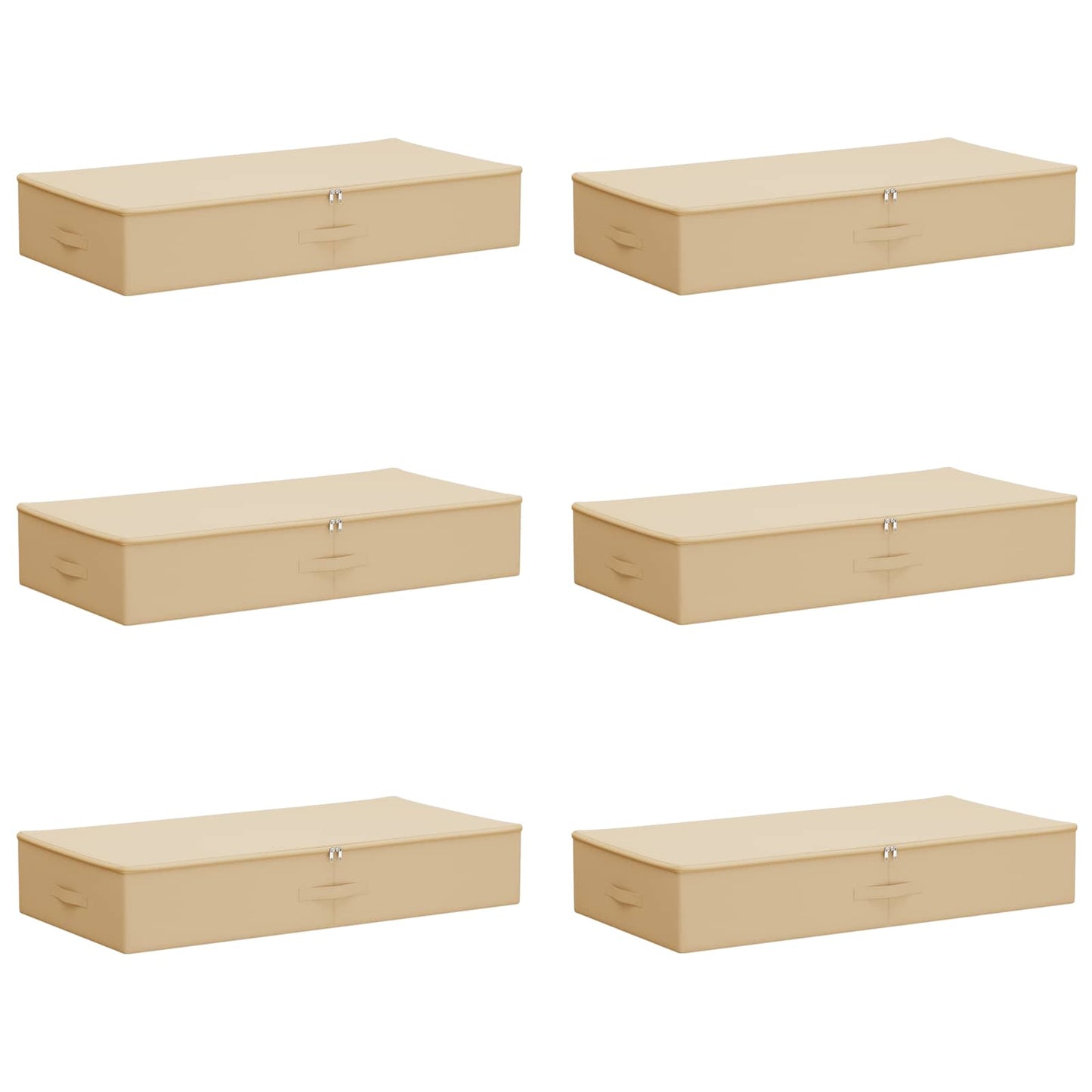 Storage Box 6 pcs Cream 90 x 48 x 15 cm Non-woven fabric