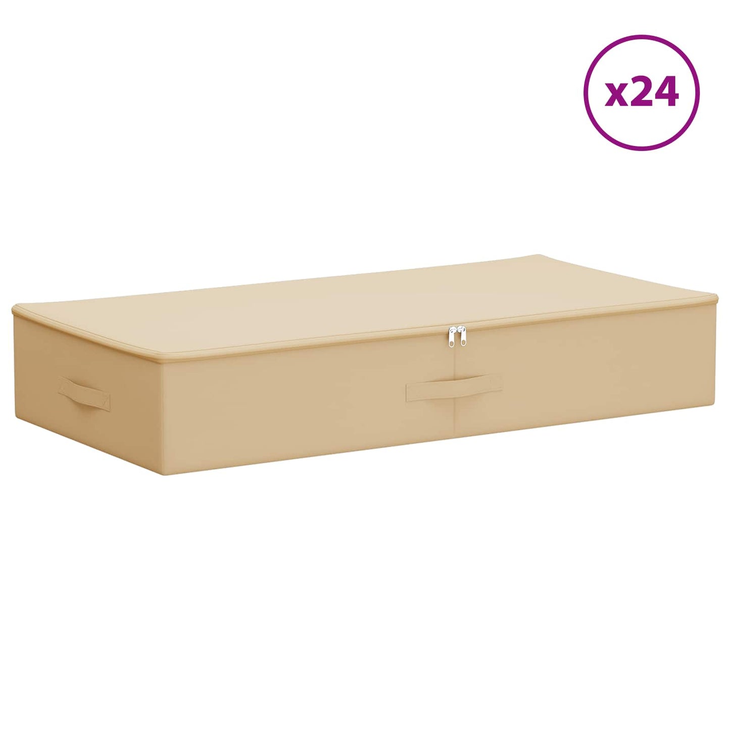 Storage Box 24 pcs Cream 100 x 50 x 18 cm Non-woven fabric