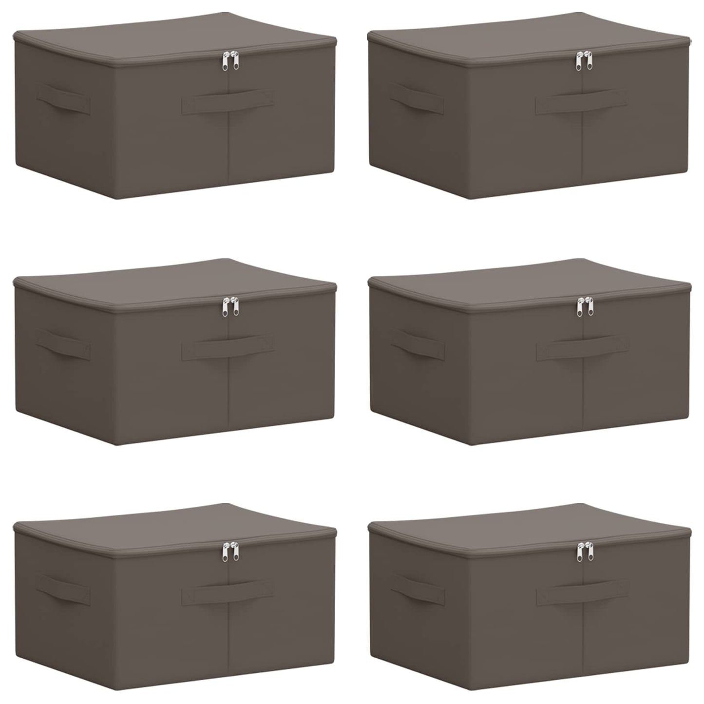 Storage Box 6 pcs Grey 43 x 34 x 23 cm Non-woven fabric