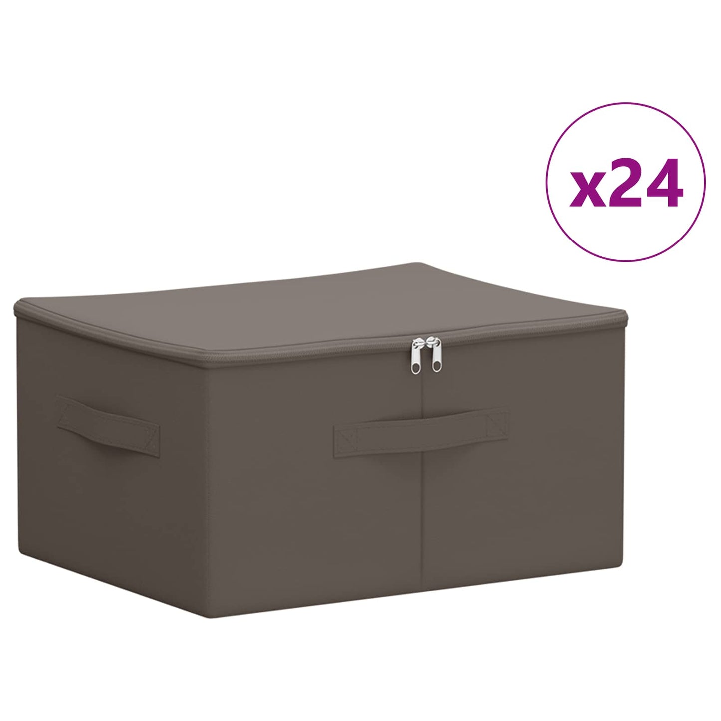 Storage Box 24 pcs Grey 43 x 34 x 23 cm Non-woven fabric