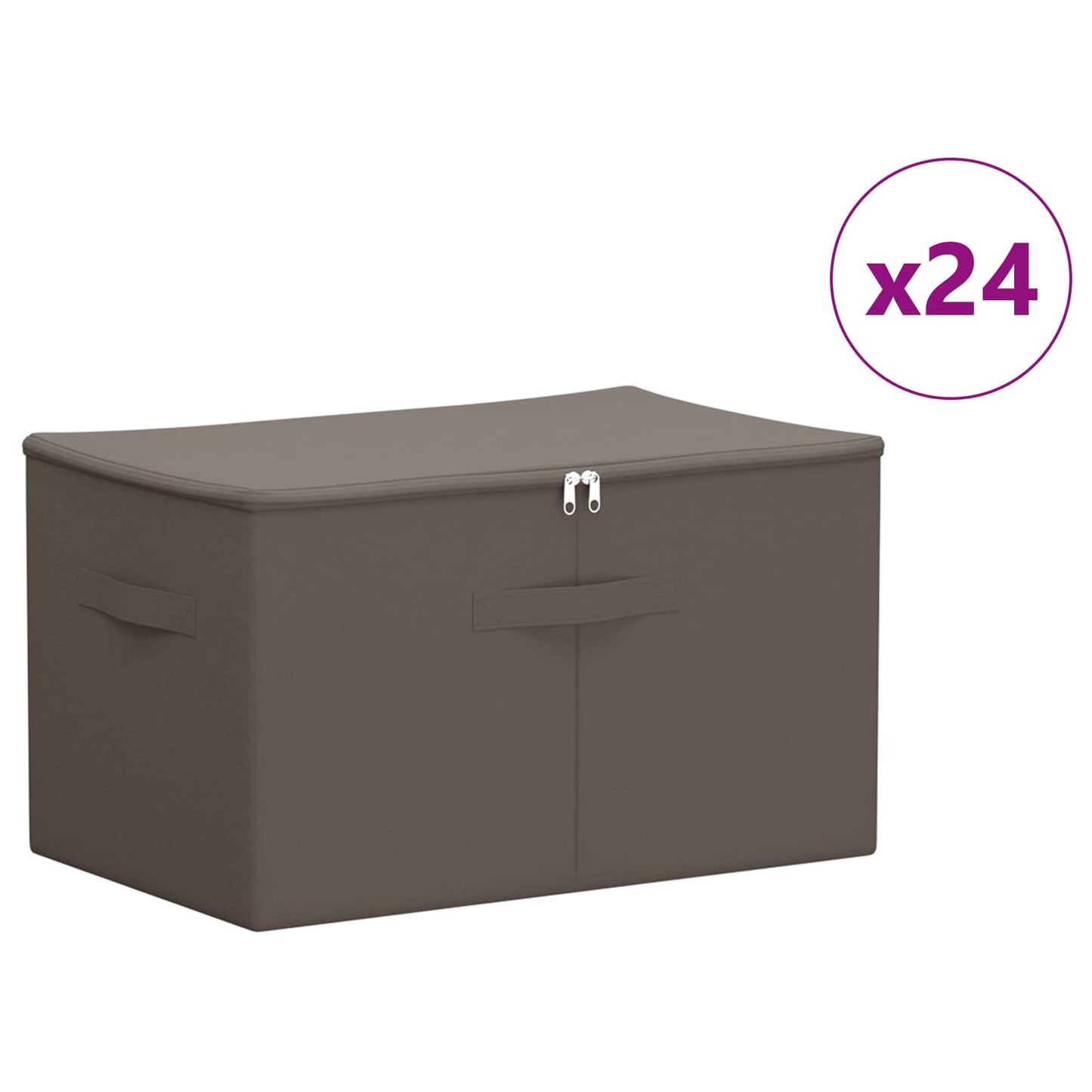 Storage Box 24 pcs Grey 60 x 43 x 35 cm Non-woven fabric