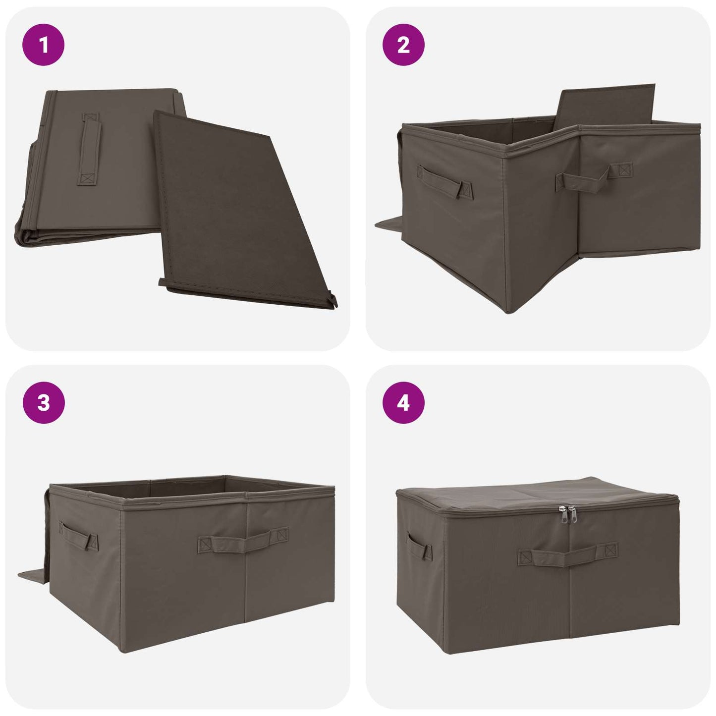 Storage Box 24 pcs Grey 60 x 43 x 35 cm Non-woven fabric