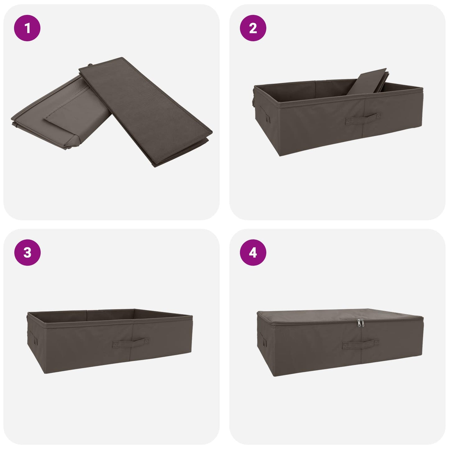 Storage Box 6 pcs Grey 70 x 40 x 18 cm Non-woven fabric