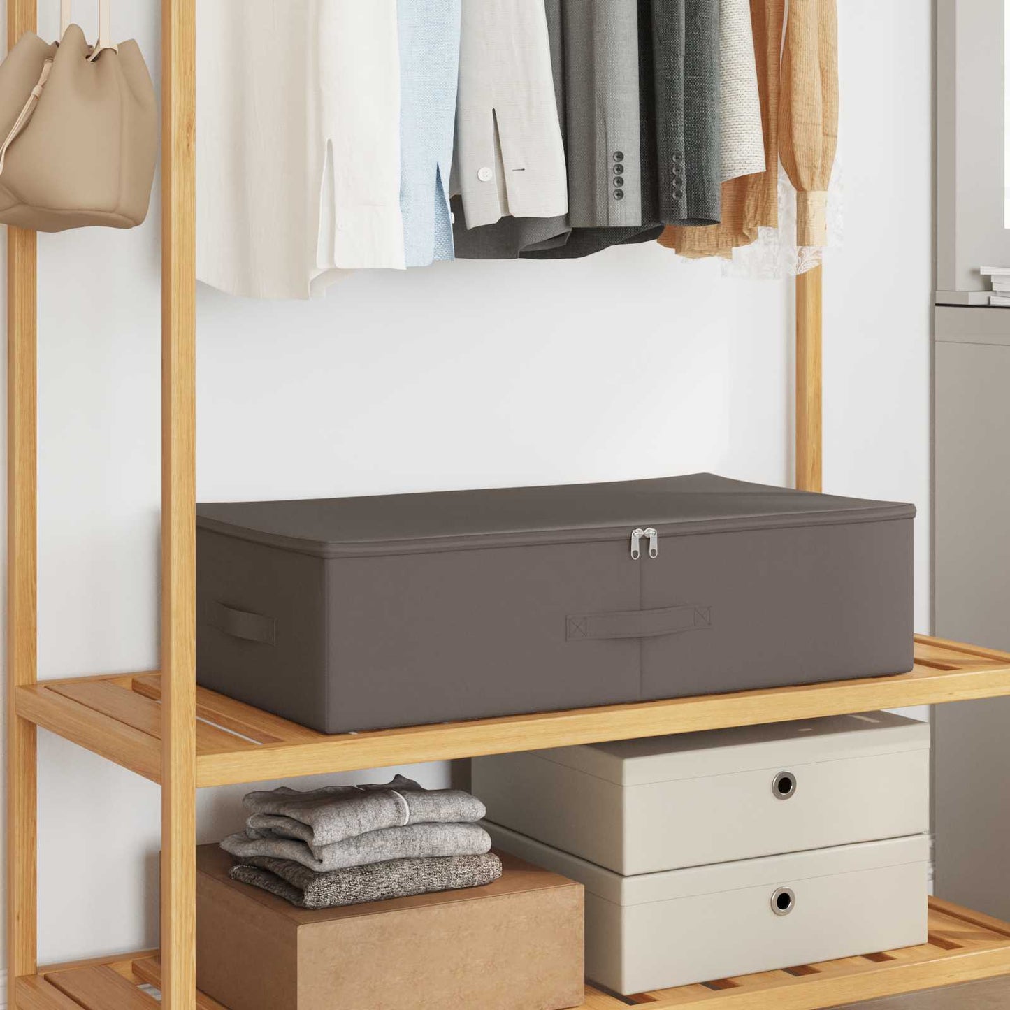 Storage Box 24 pcs Grey 70 x 40 x 18 cm Non-woven fabric