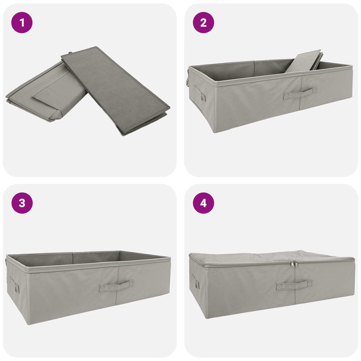 Storage Box 24 pcs Non-woven fabric 70 x 40 x 18 cm 50.4 L Grey