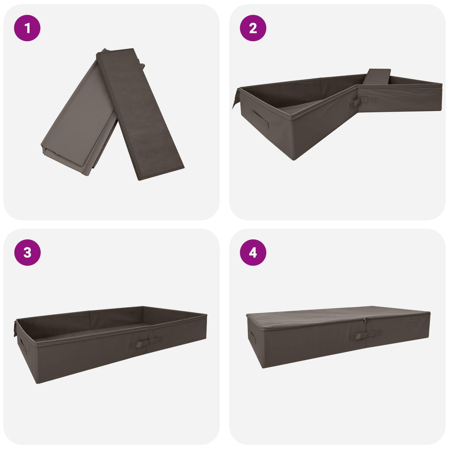 Storage Box 6 pcs Grey 100 x 50 x 18 cm Non-woven fabric