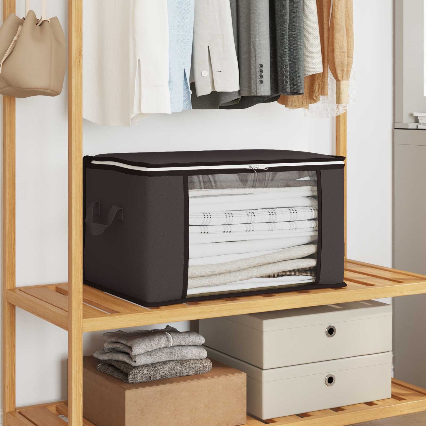 Storage Box with Transparent Side Window 6 pcs Anthracite