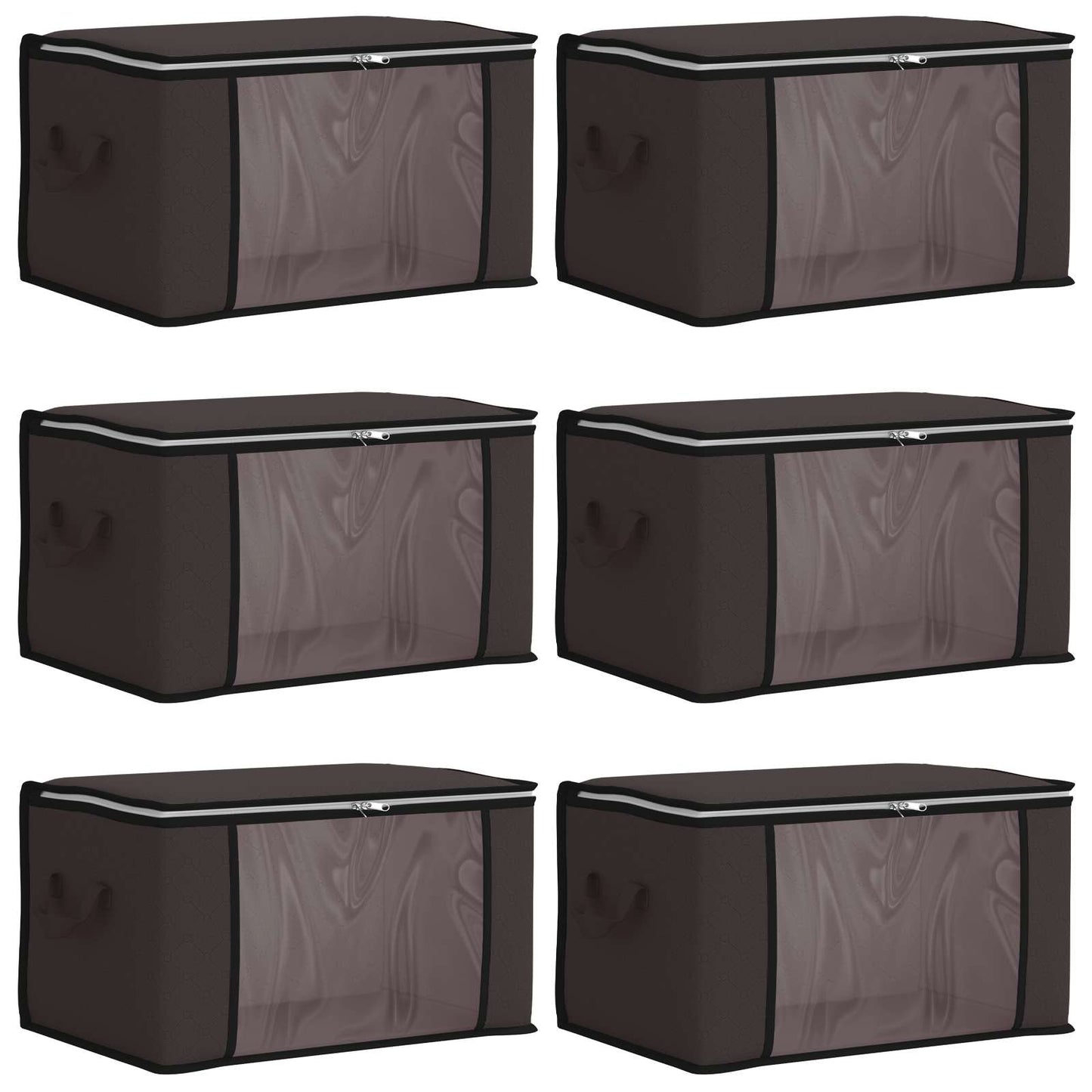 Storage Box with Transparent Side Window 6 pcs Anthracite