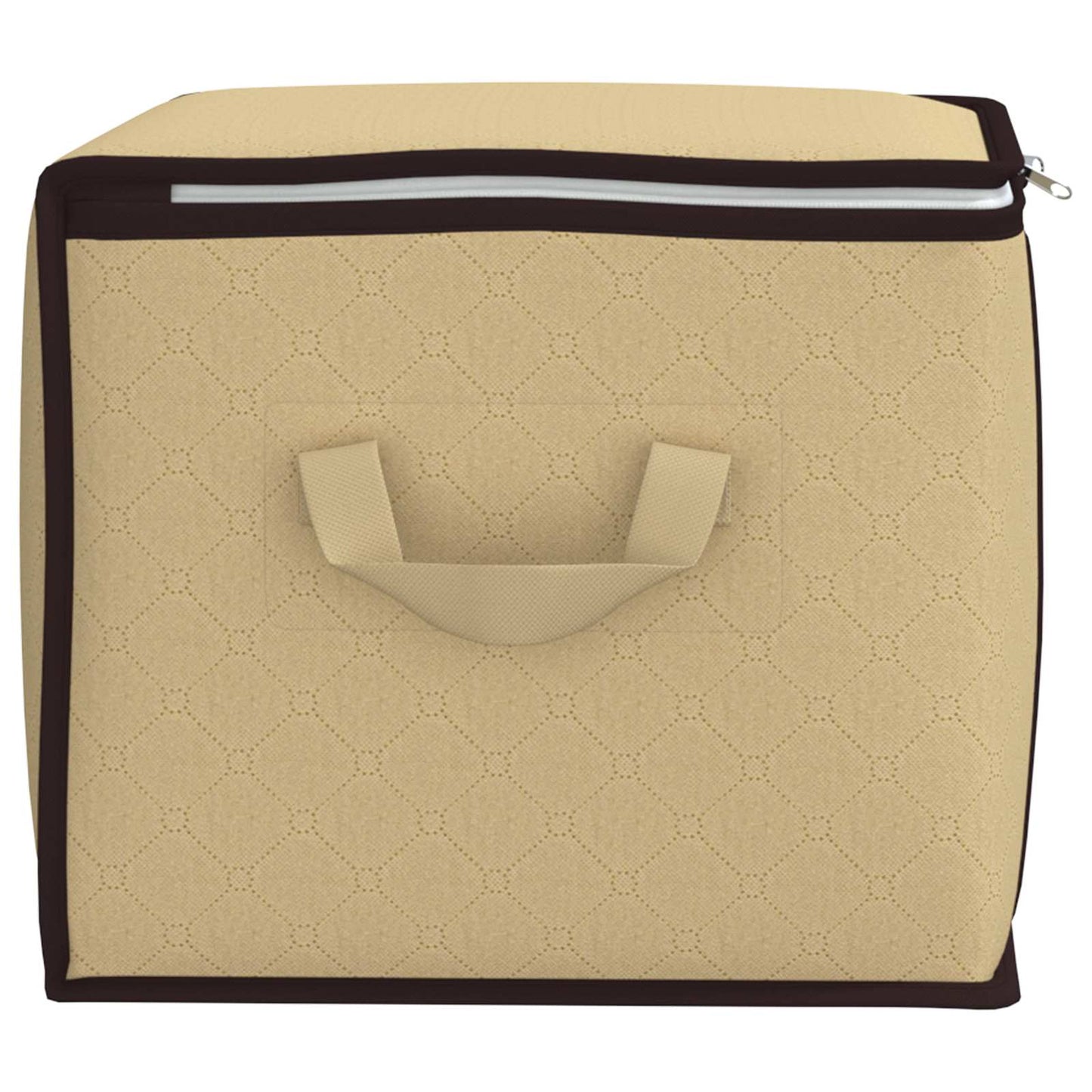 Storage Box with Transparent Side Window 2 pcs Cream