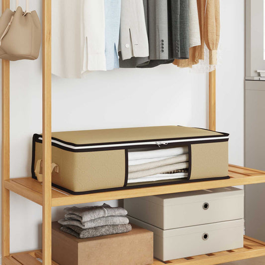 Storage Box with Transparent Side Window 2 pcs Cream