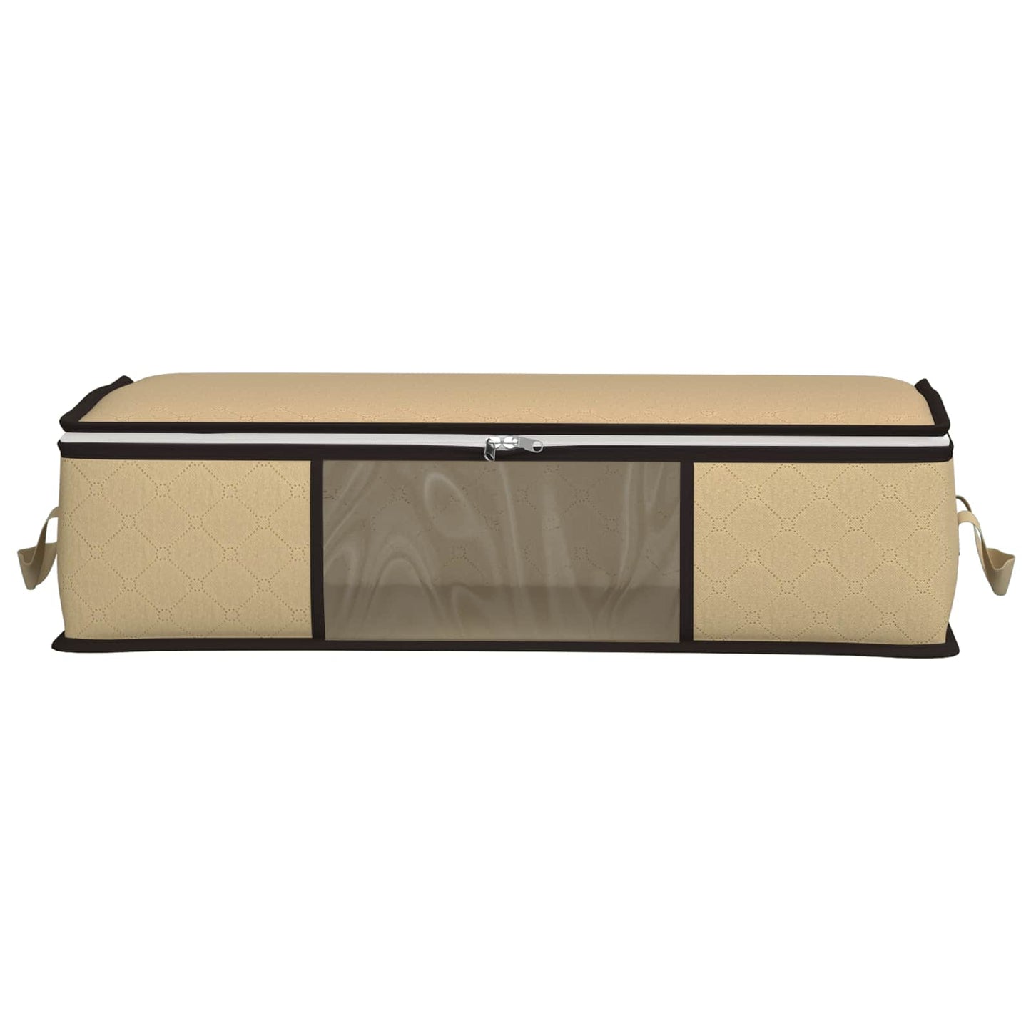 Storage Box with Transparent Side Window 2 pcs Cream