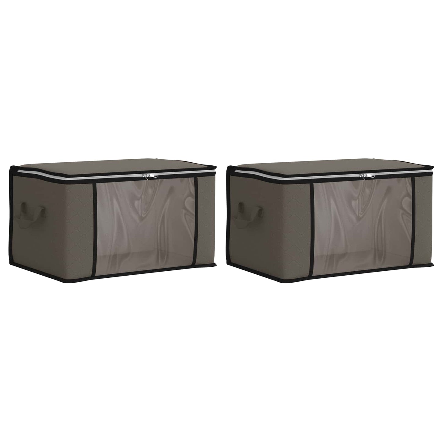 Storage Box with Transparent Side Window 2 pcs Grey