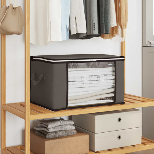Storage Box with Transparent Side Window 2 pcs Grey