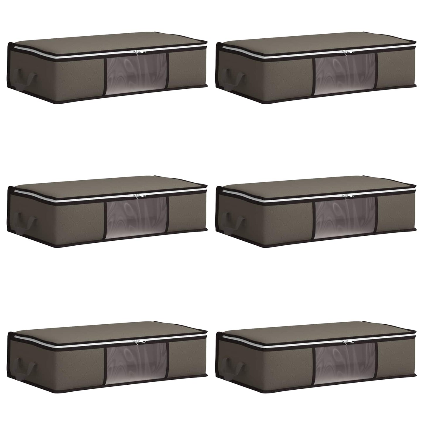 Storage Box with Transparent Side Window 6 pcs Grey