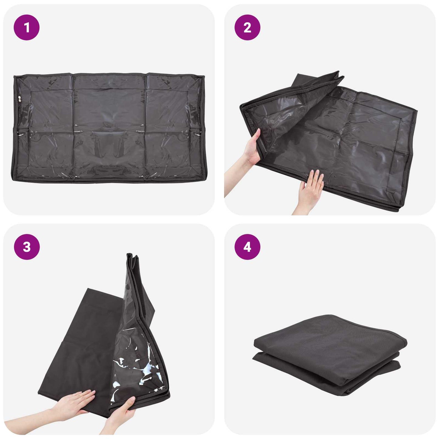 Storage Box with Transparent Top Window 2 pcs Anthracite