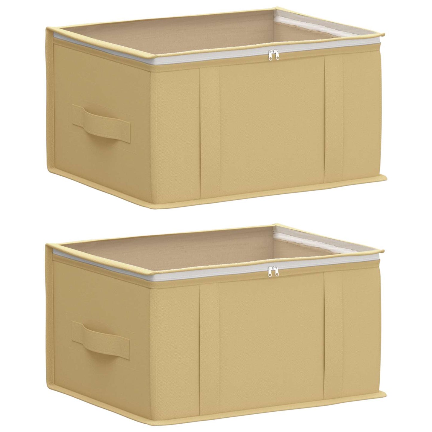 Storage Box with Transparent Top Window 2 pcs Cream