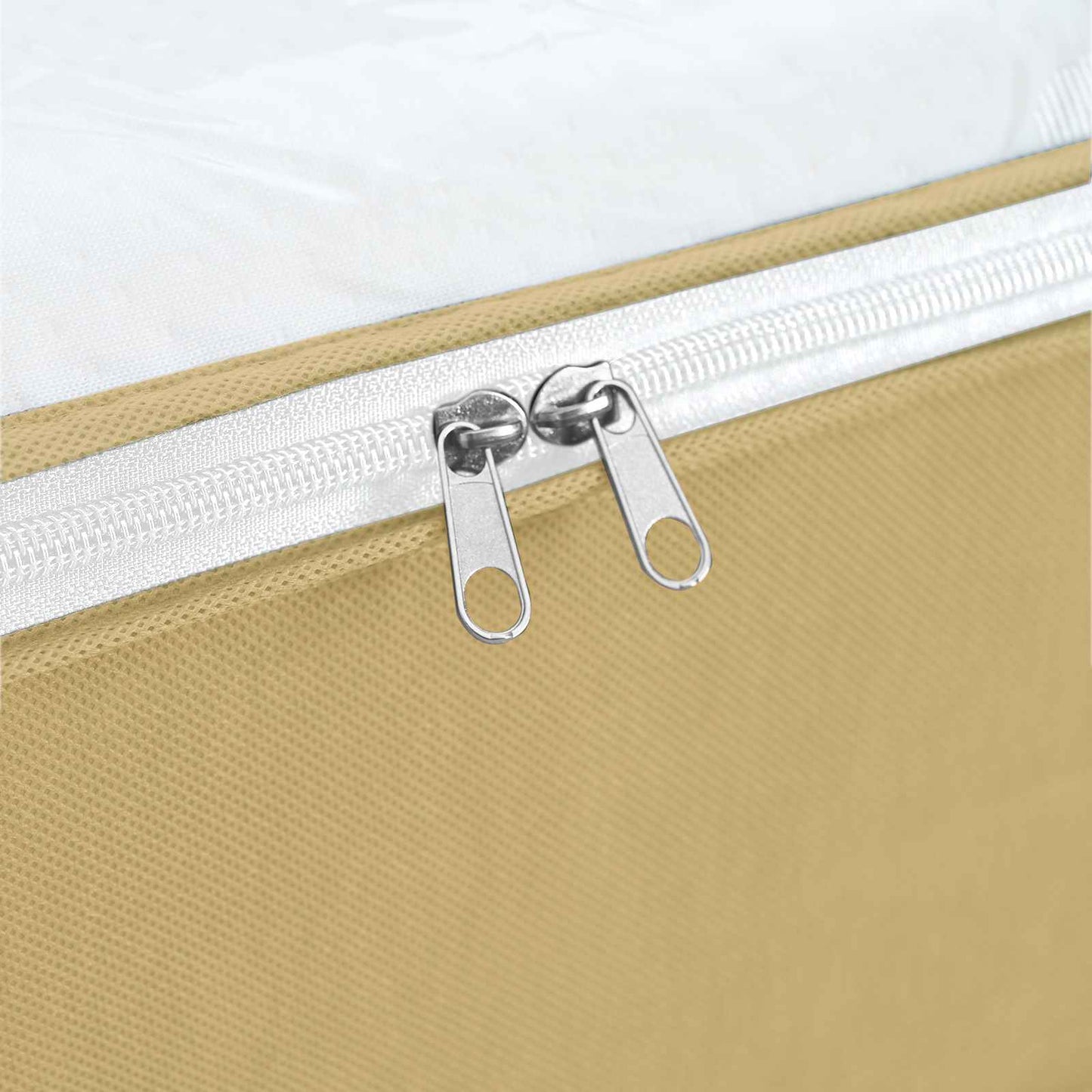 Storage Box with Transparent Top Window 2 pcs Cream