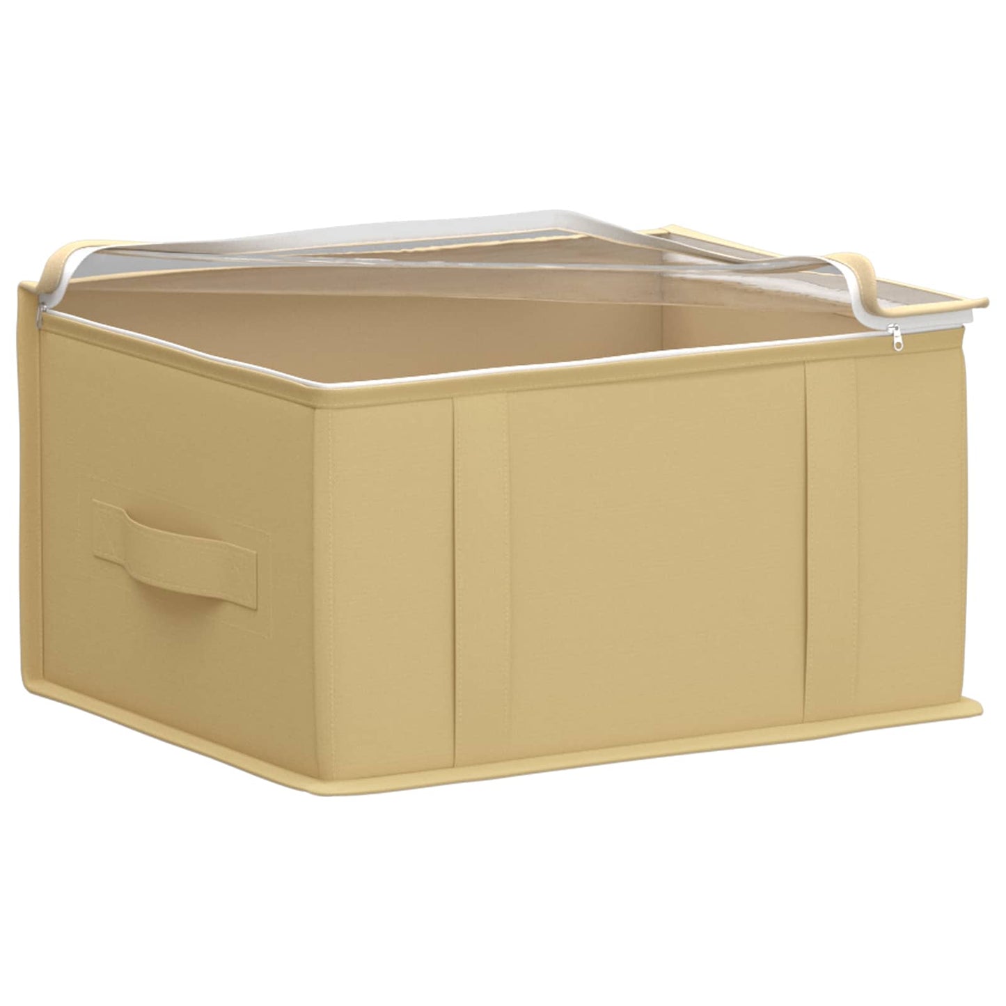 Storage Box with Transparent Top Window 2 pcs Cream
