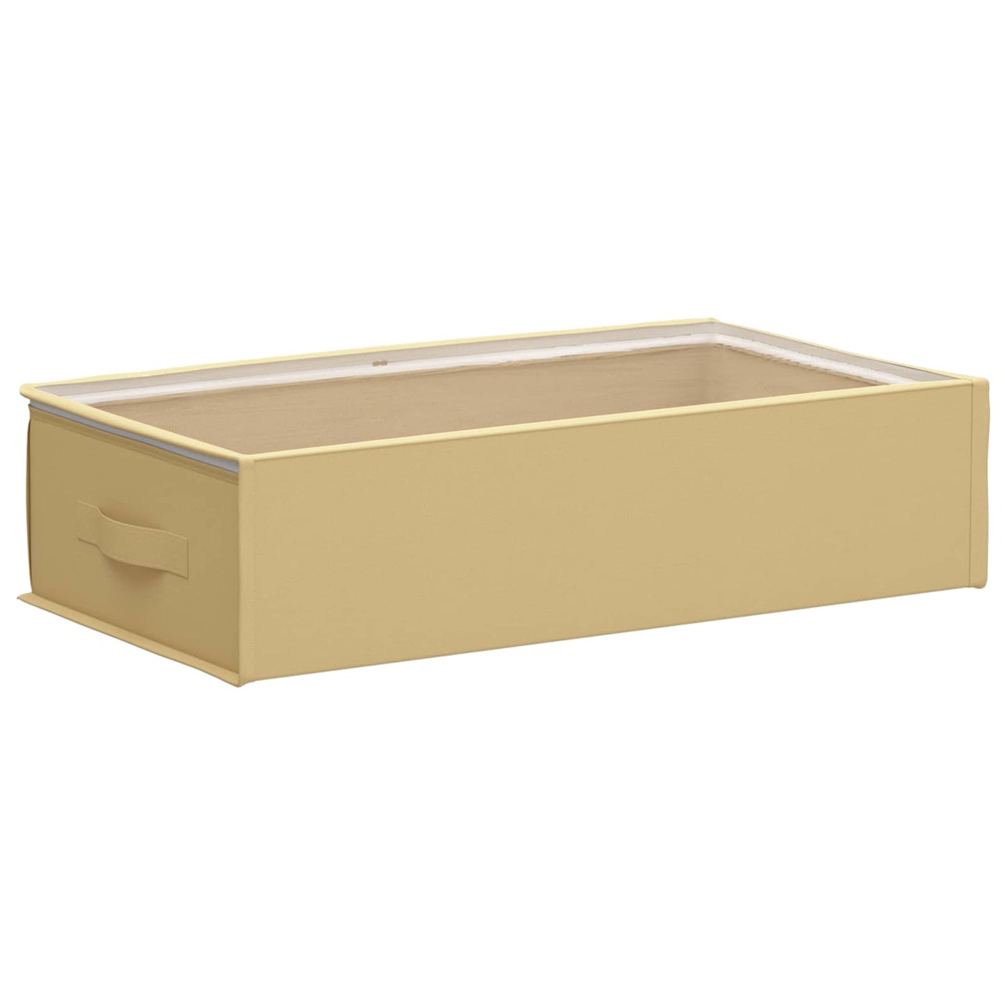 Storage Box with Transparent Top Window 2 pcs Cream