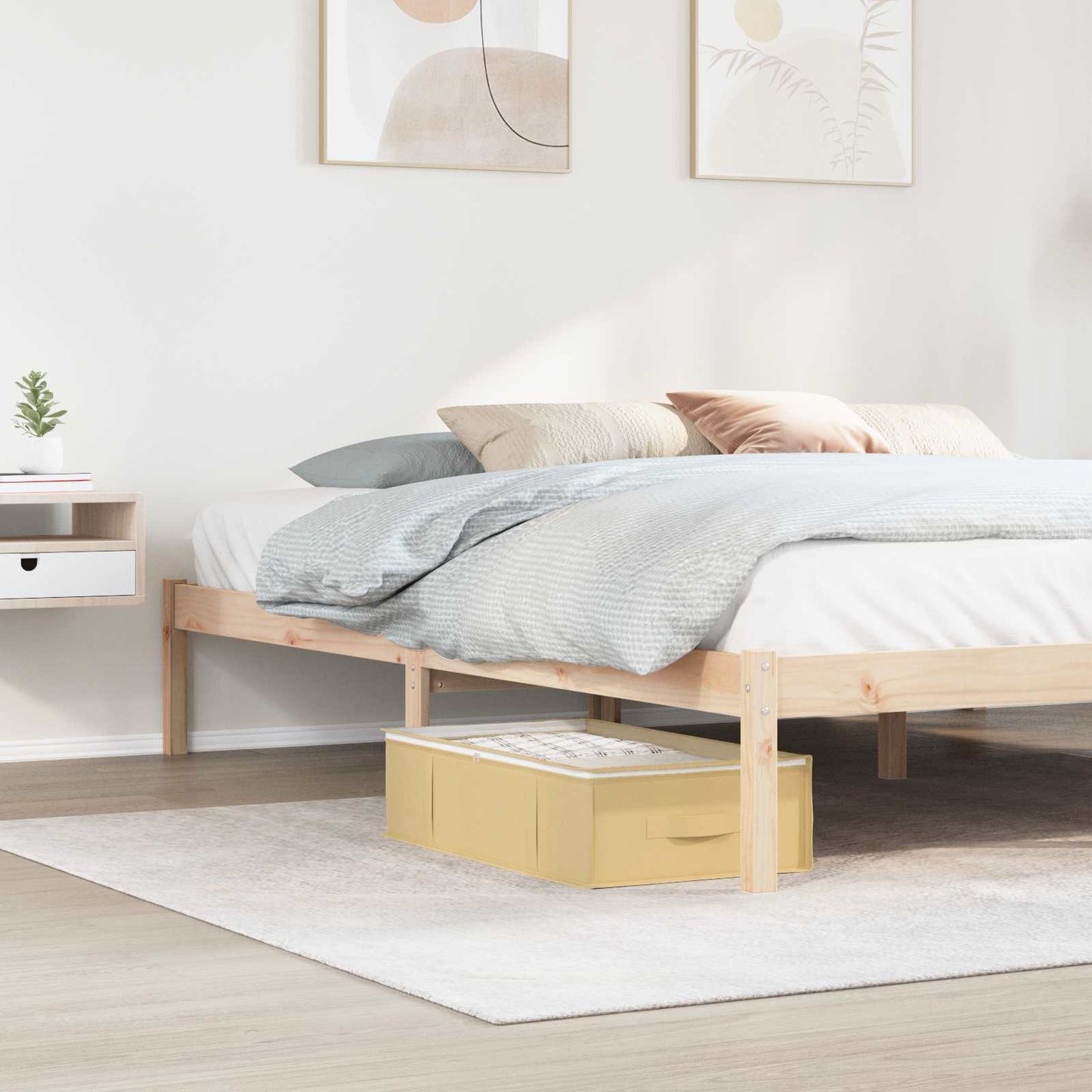 Storage Box with Transparent Top Window 6 pcs Cream