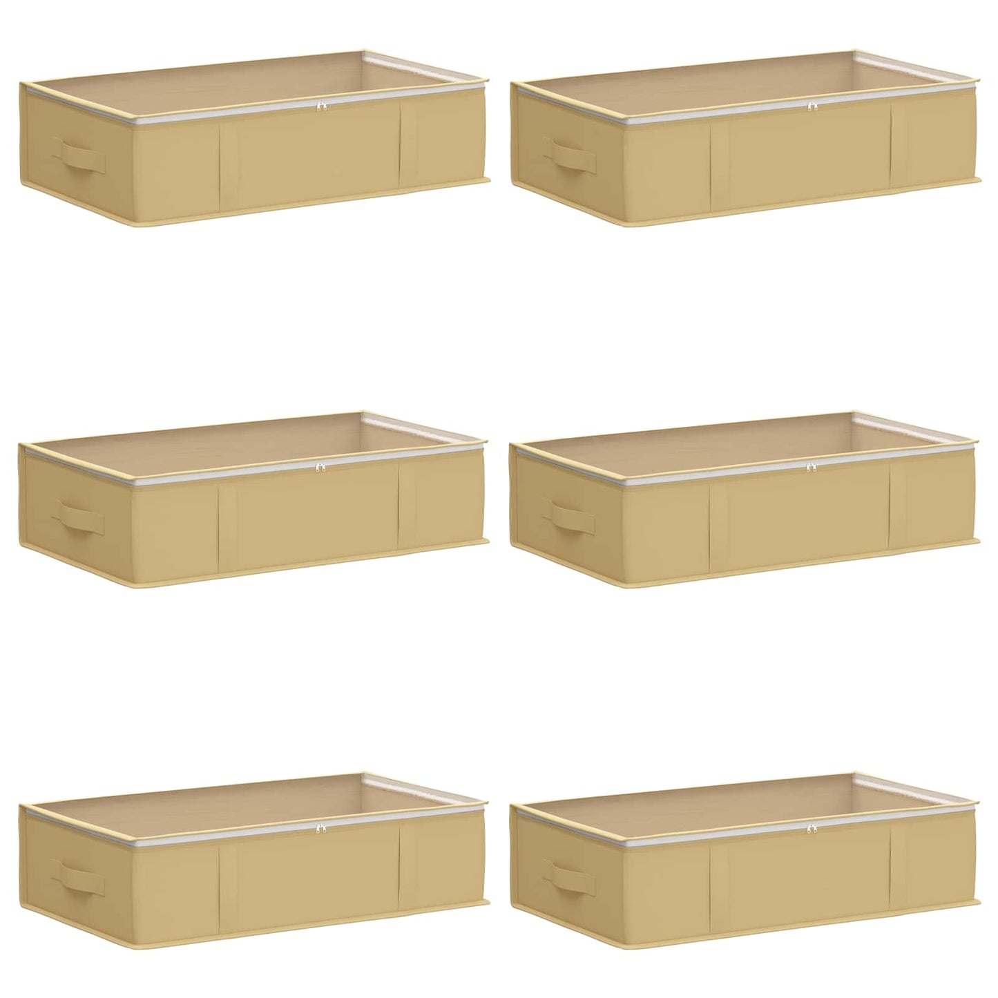 Storage Box with Transparent Top Window 6 pcs Cream