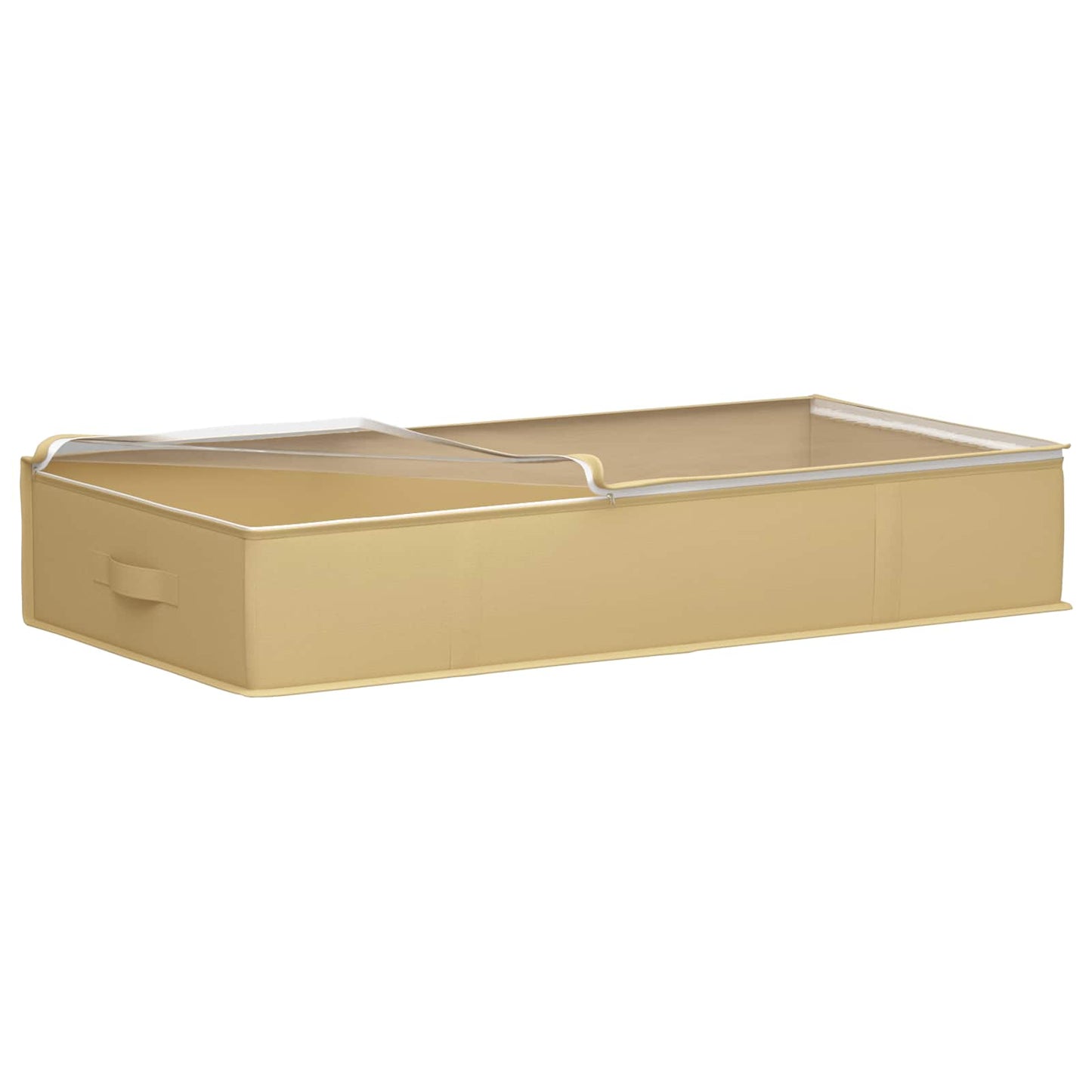 Storage Box with Transparent Top Window 2 pcs Cream