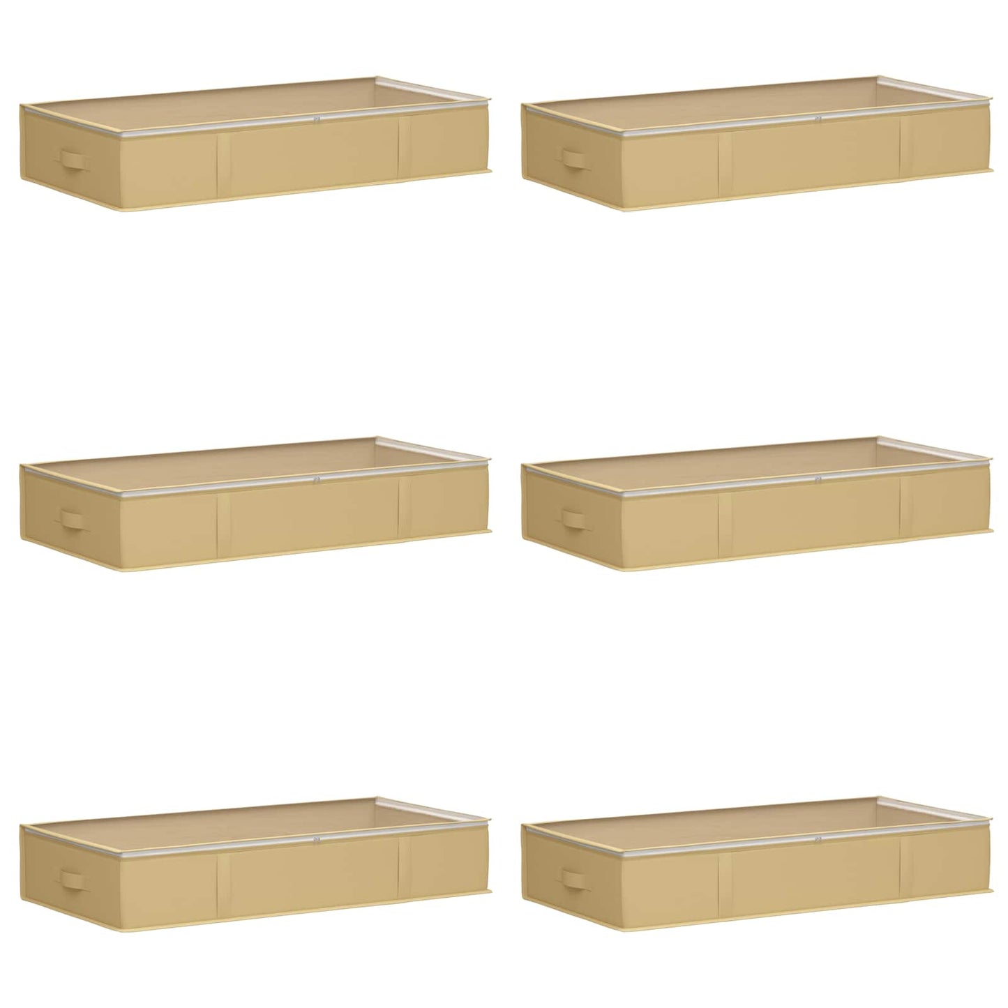 Storage Box with Transparent Top Window 6 pcs Cream