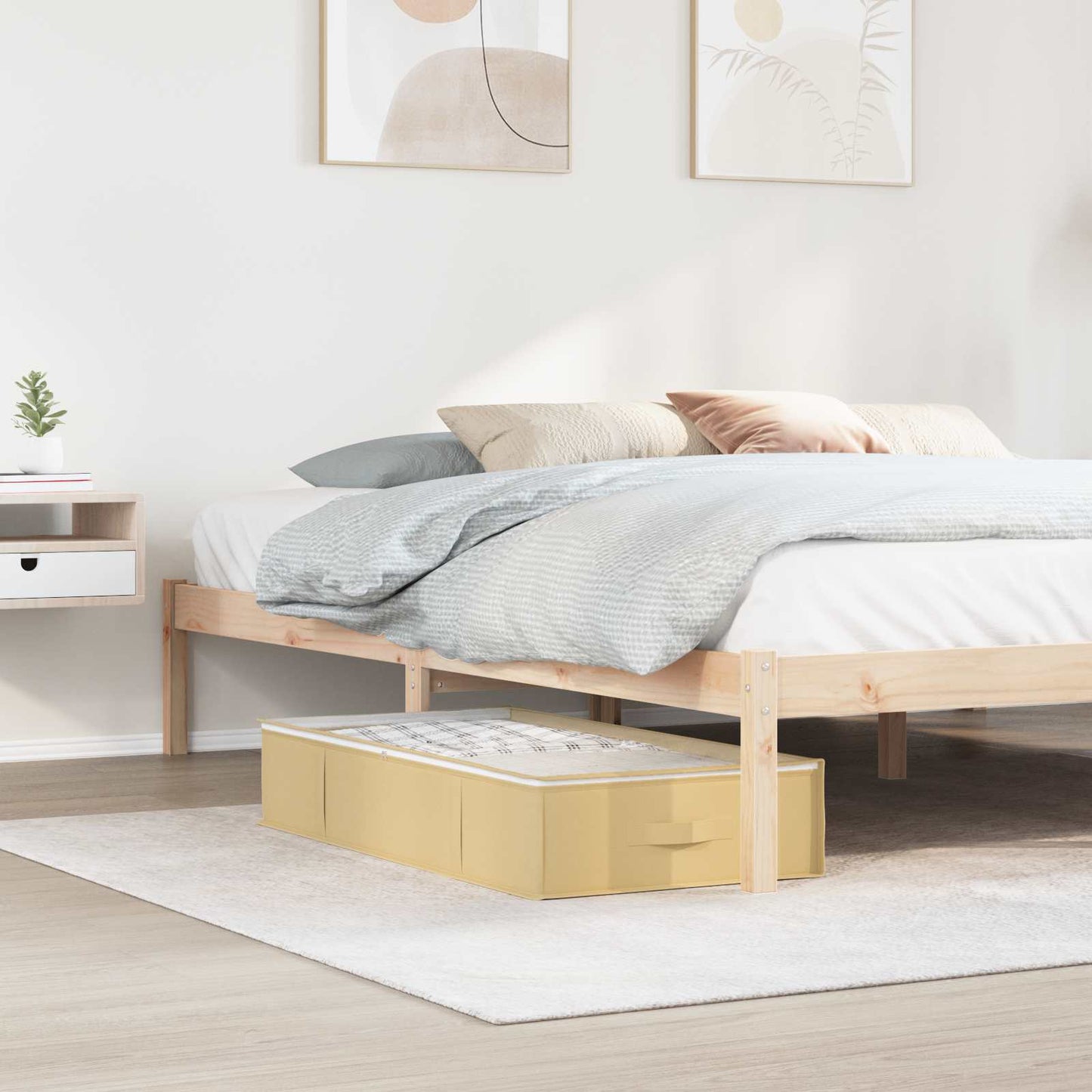 Storage Box with Transparent Top Window 6 pcs Cream
