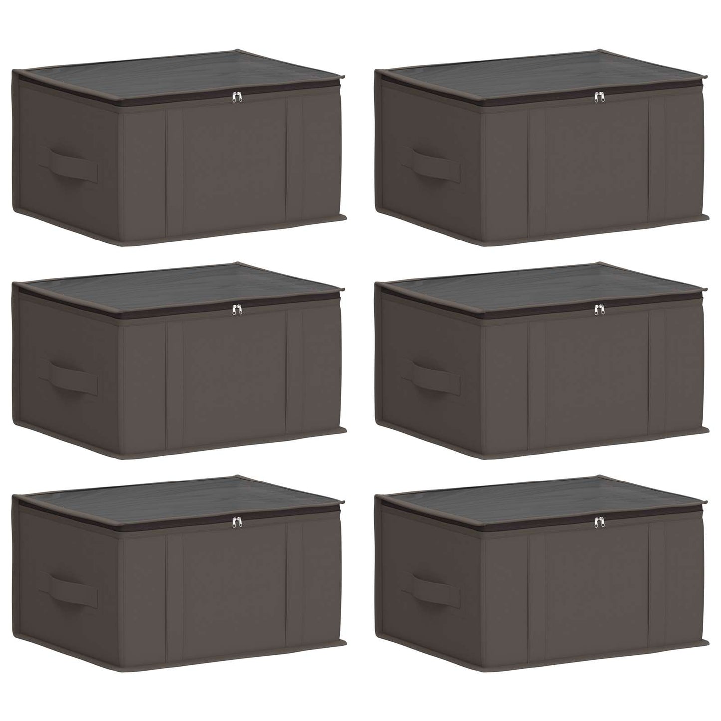 Storage Box with Transparent Top Window 6 pcs Grey