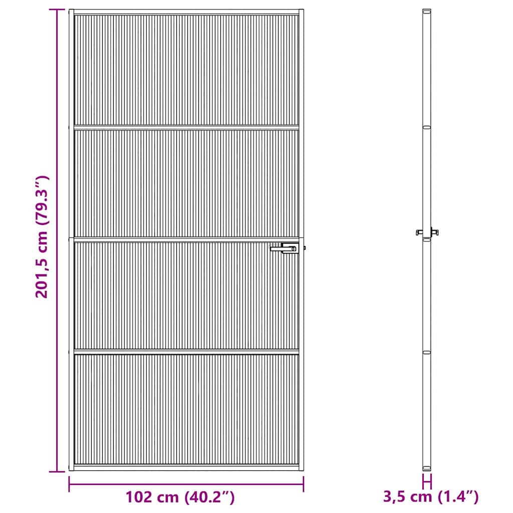 Home Door 102 x 201.5 x 3.5 cm Aluminium and Tempered Glass