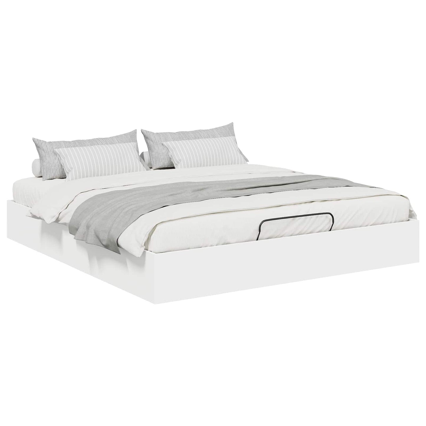 Ottoman Bed Frame White 203 x 180 x 25 cm Engineered Wood
