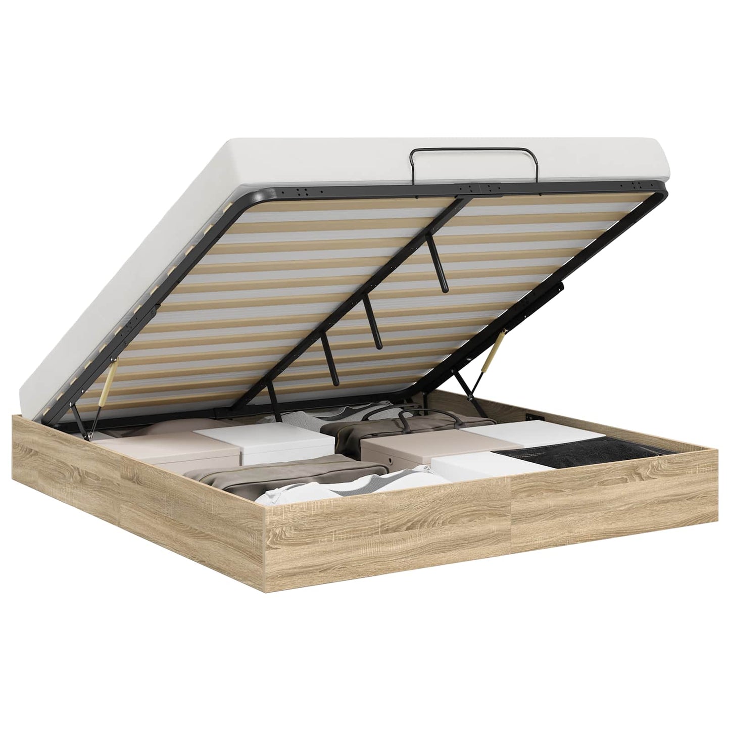Ottoman Bed Frame Sonoma Oak 203 x 180 x 25 cm Engineered Wood