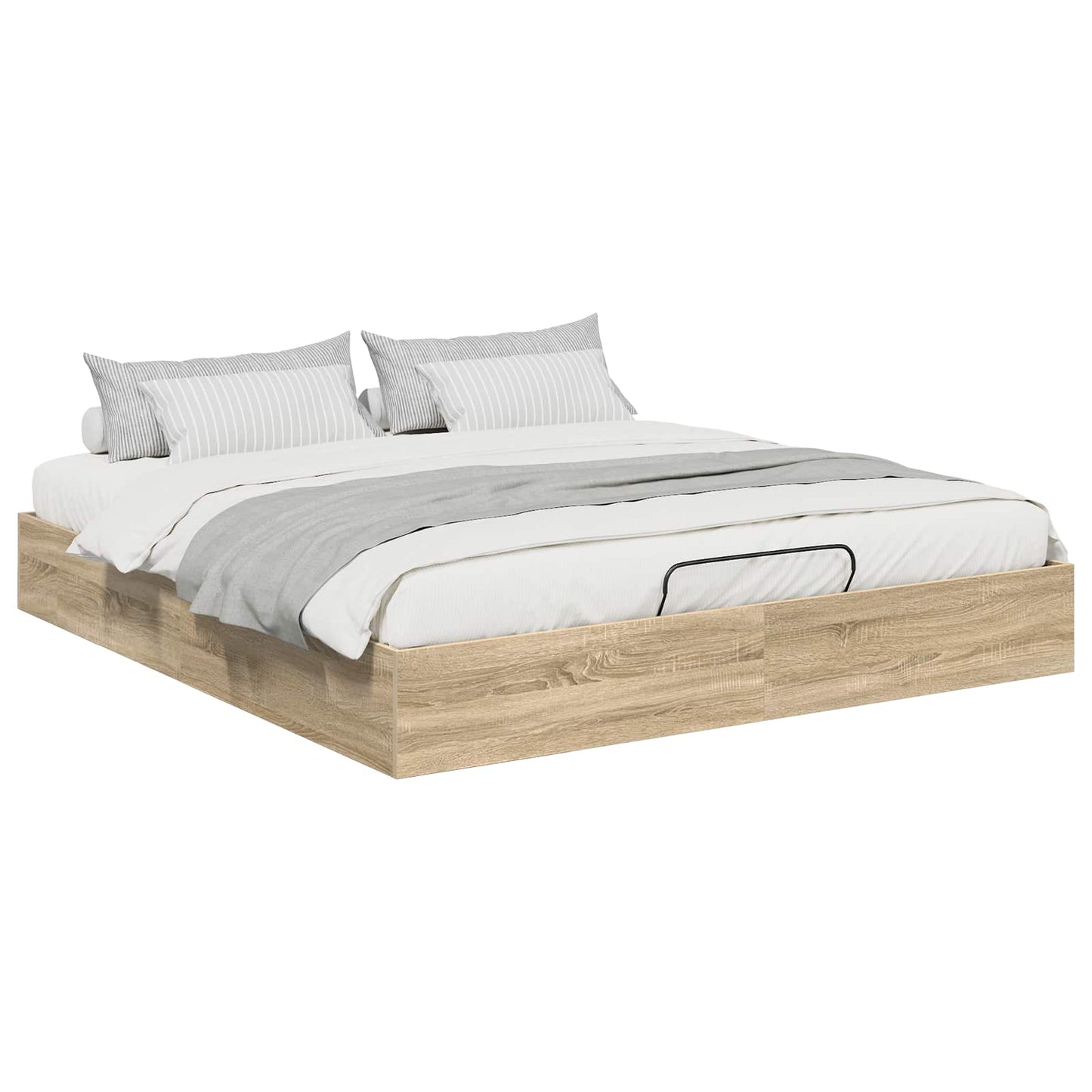 Ottoman Bed Frame Sonoma Oak 203 x 180 x 25 cm Engineered Wood