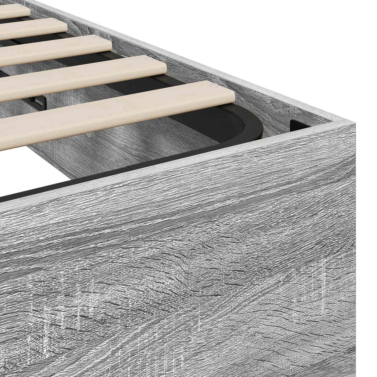 Ottoman Bed Frame Grey Sonoma 203 x 180 x 25 cm Engineered Wood