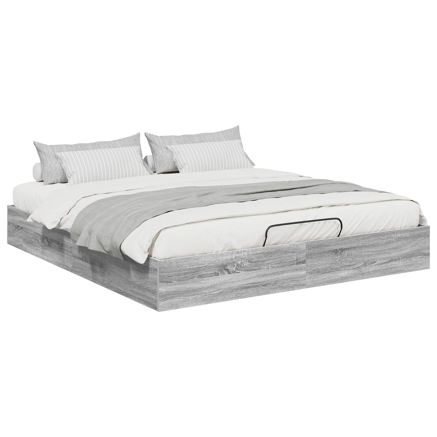 Ottoman Bed Frame Grey Sonoma 203 x 180 x 25 cm Engineered Wood
