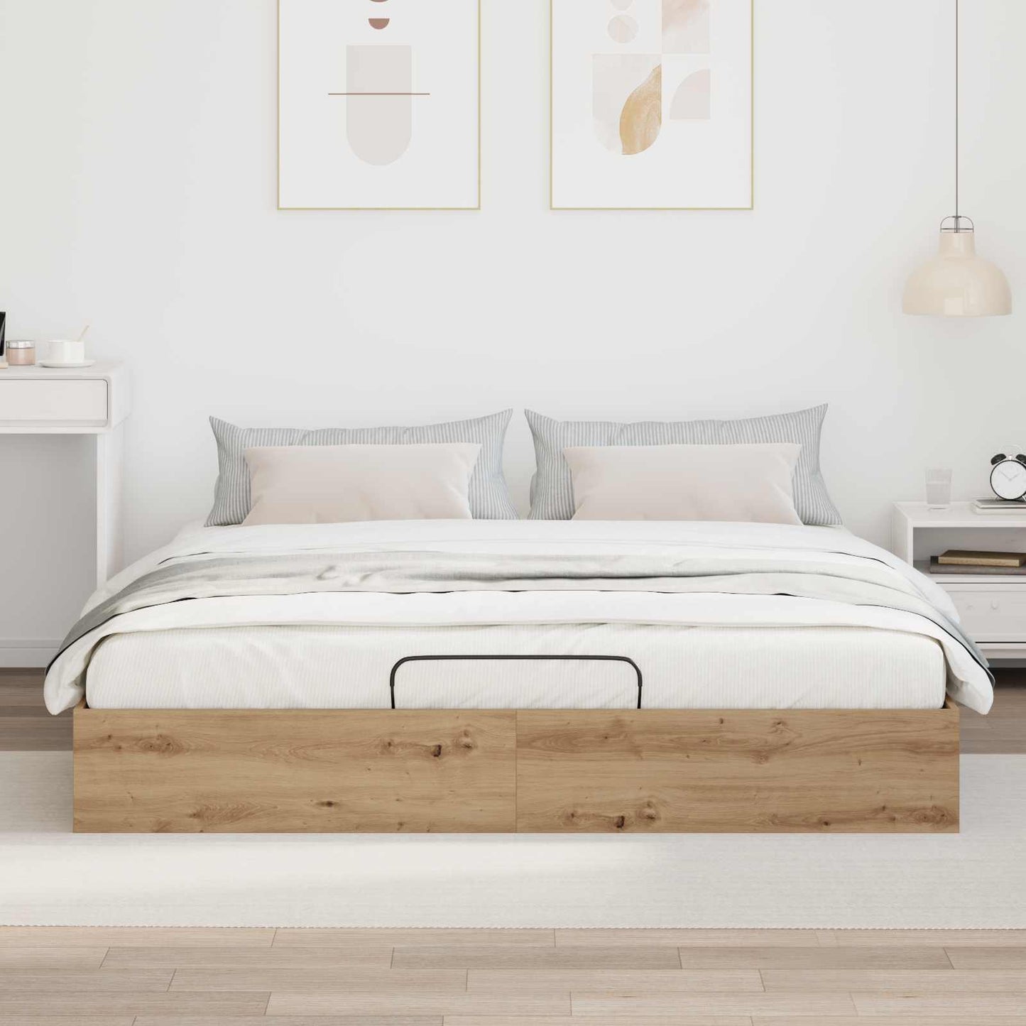 Ottoman Bed Frame with Storage Artisian Oak 203 x 180 x 25 cm