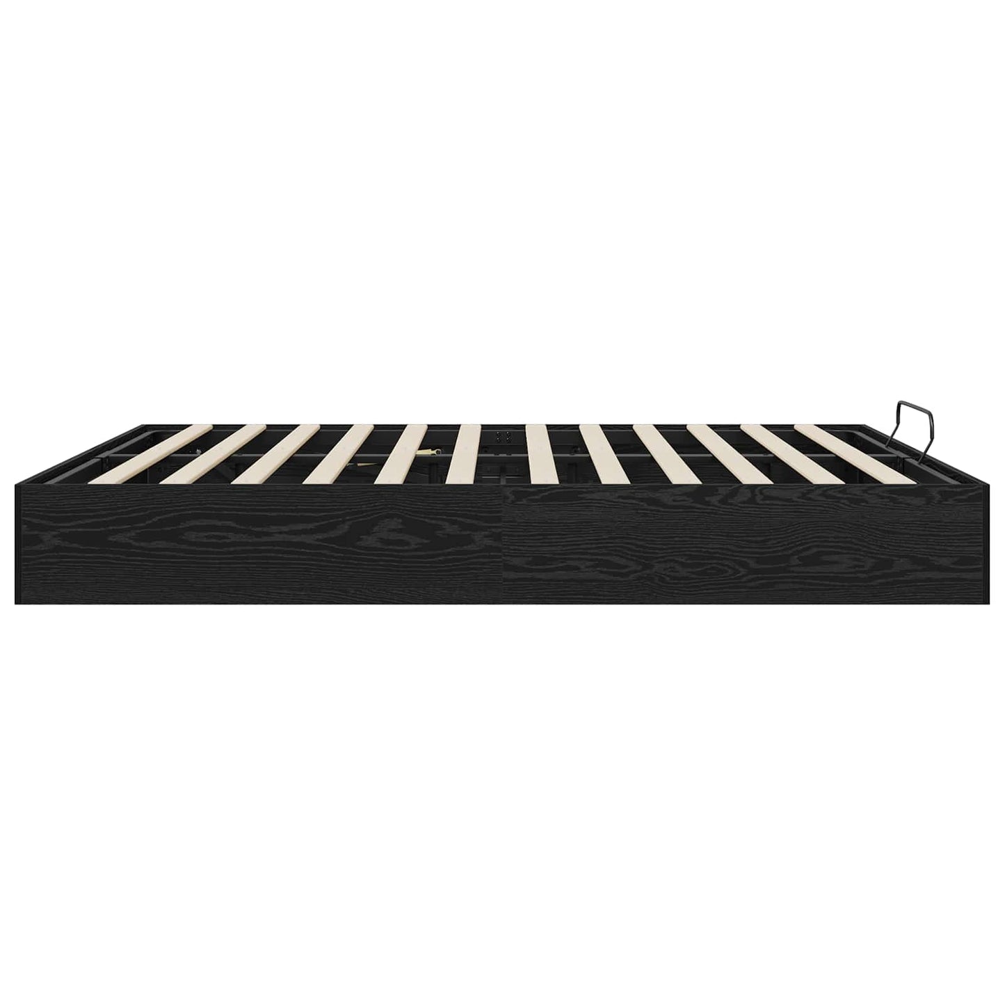 Ottoman Bed Frame Black Oak 203 x 160 x 25 cm Engineered Wood