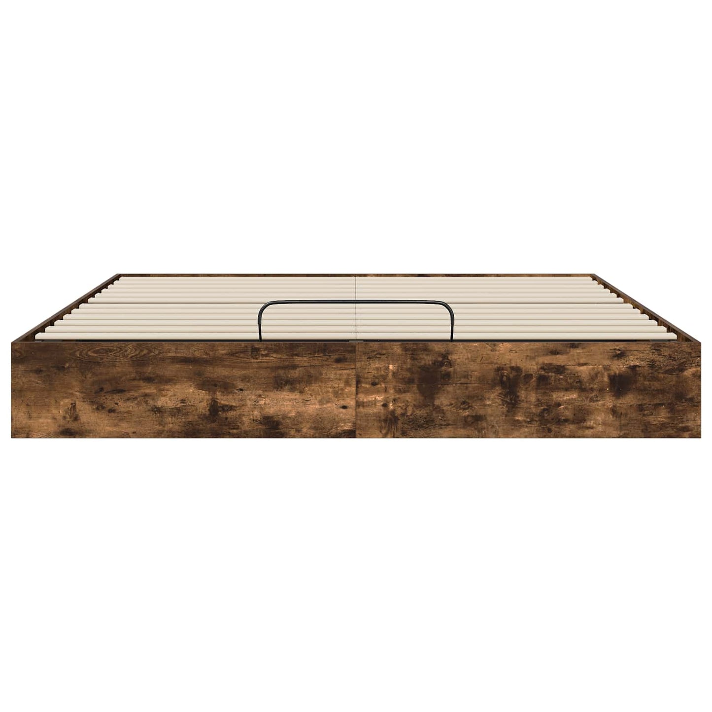 Ottoman Bed Frame Smoked Oak 203 x 160 x 25 cm Engineered Wood