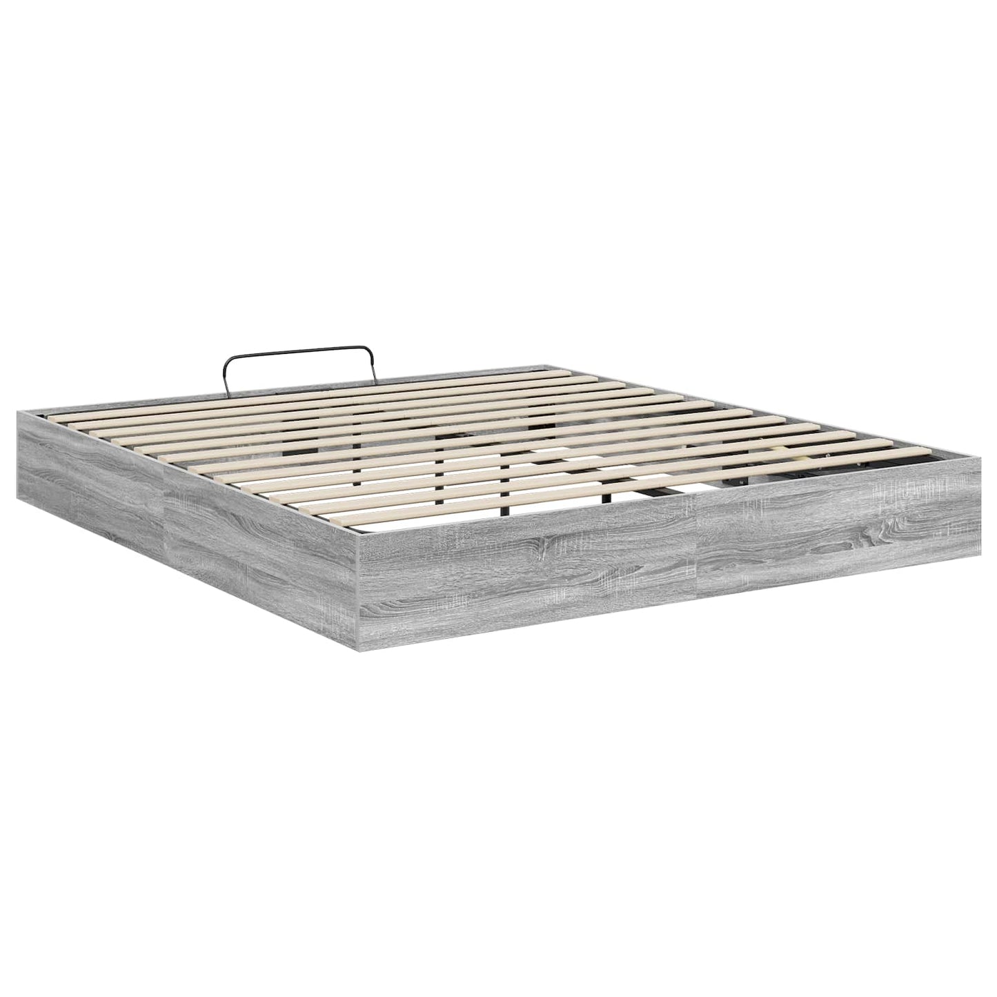Ottoman Bed Frame Grey Sonoma 203 x 160 x 25 cm Engineered Wood