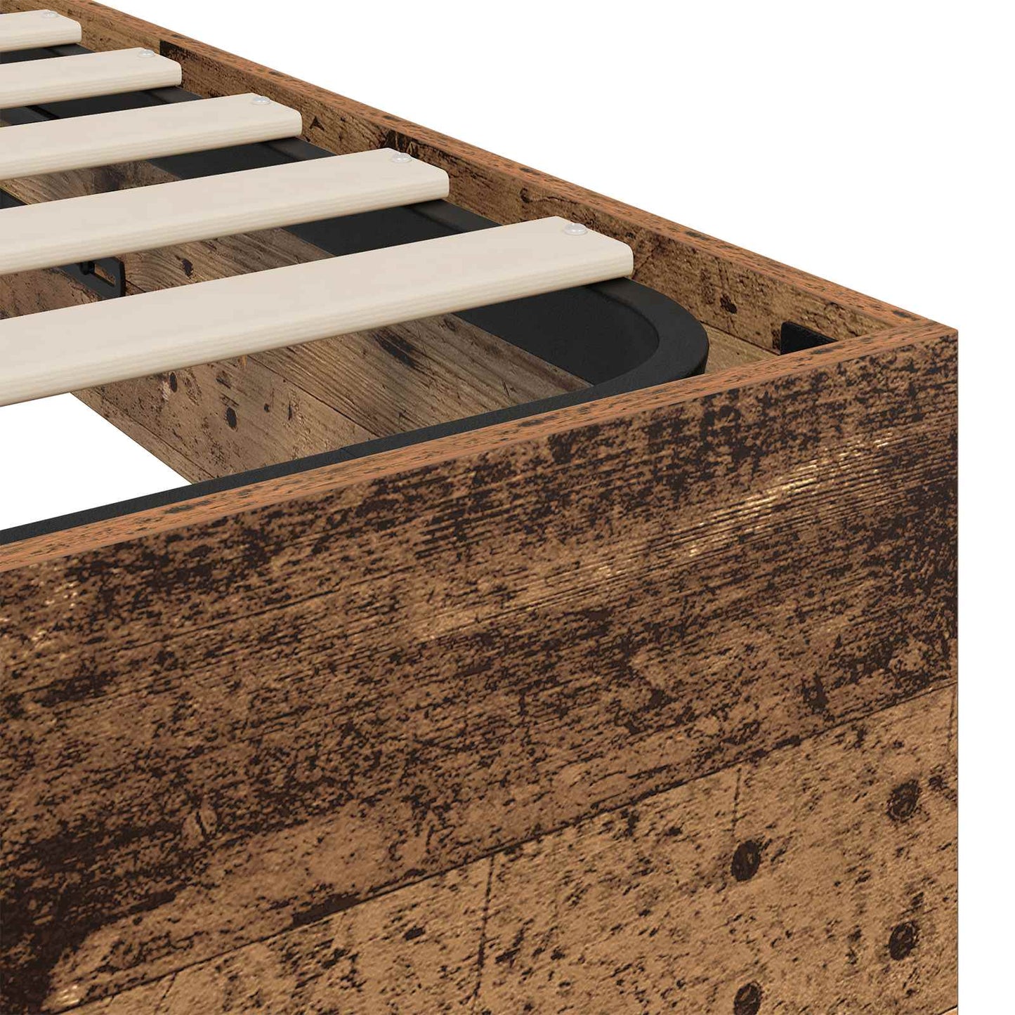 Ottoman Bed Frame Old Wood 203 x 140 x 25 cm Engineered Wood