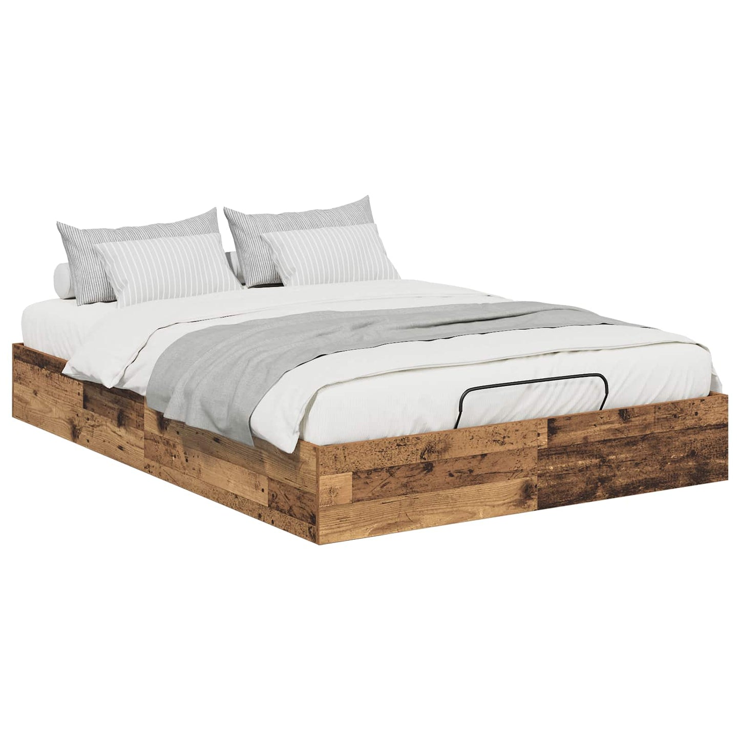 Ottoman Bed Frame Old Wood 203 x 140 x 25 cm Engineered Wood