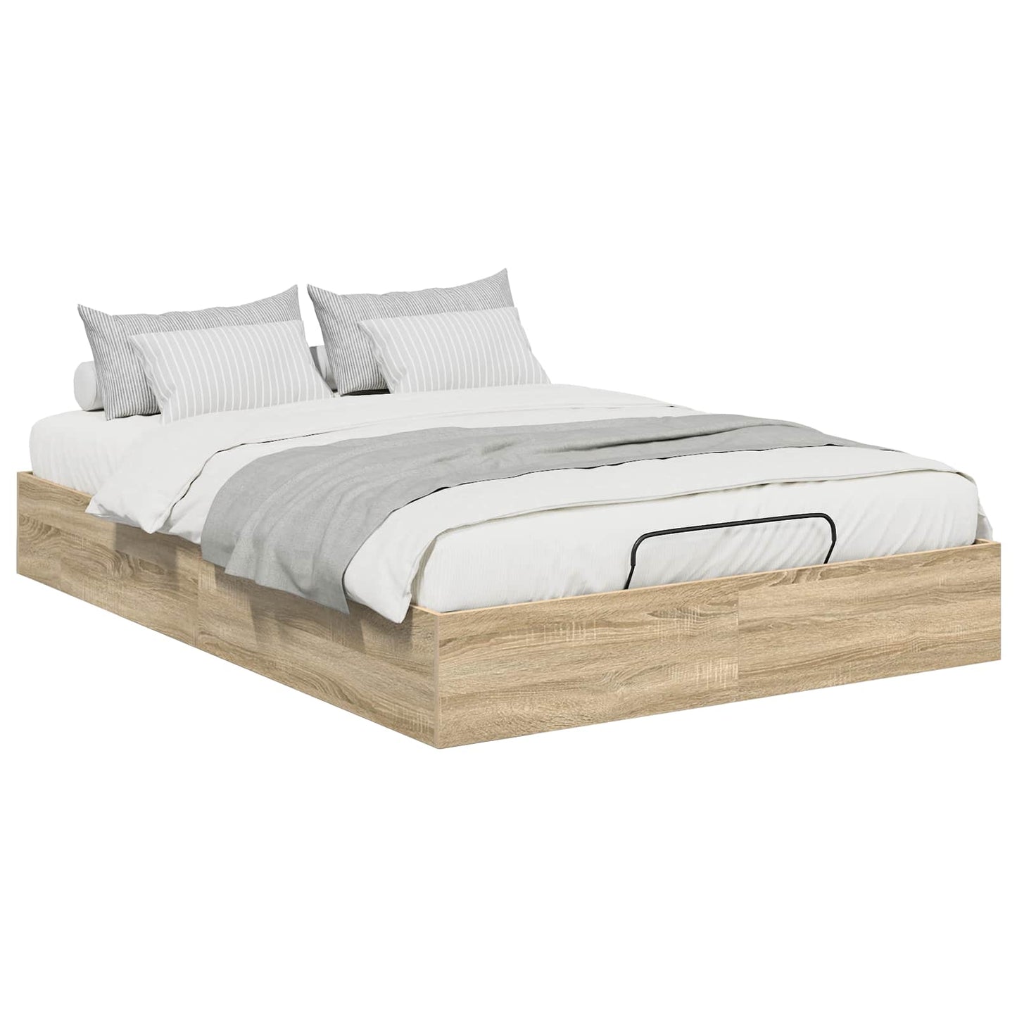 Ottoman Bed Frame Sonoma Oak 203 x 120 x 25 cm Engineered Wood