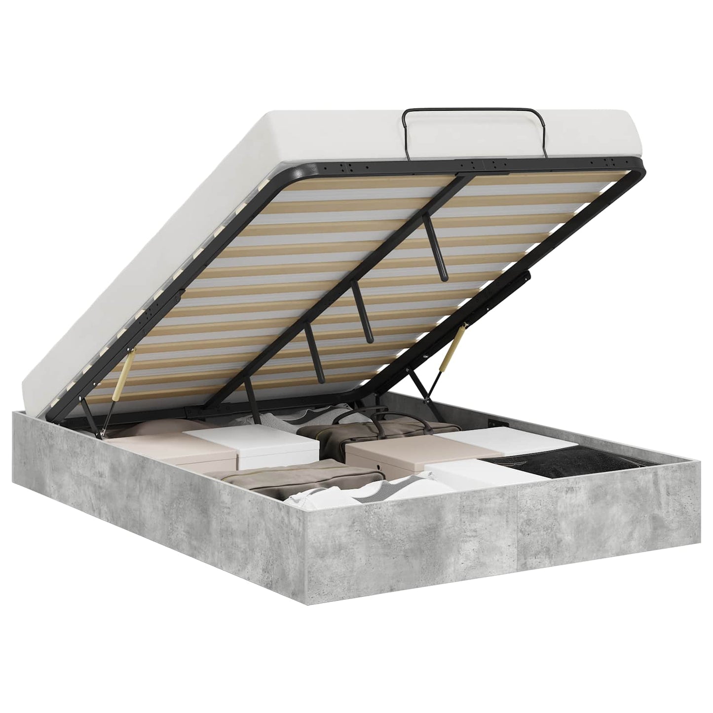 Ottoman Bed Frame Concrete Grey 120 x 200 cm Engineered Wood